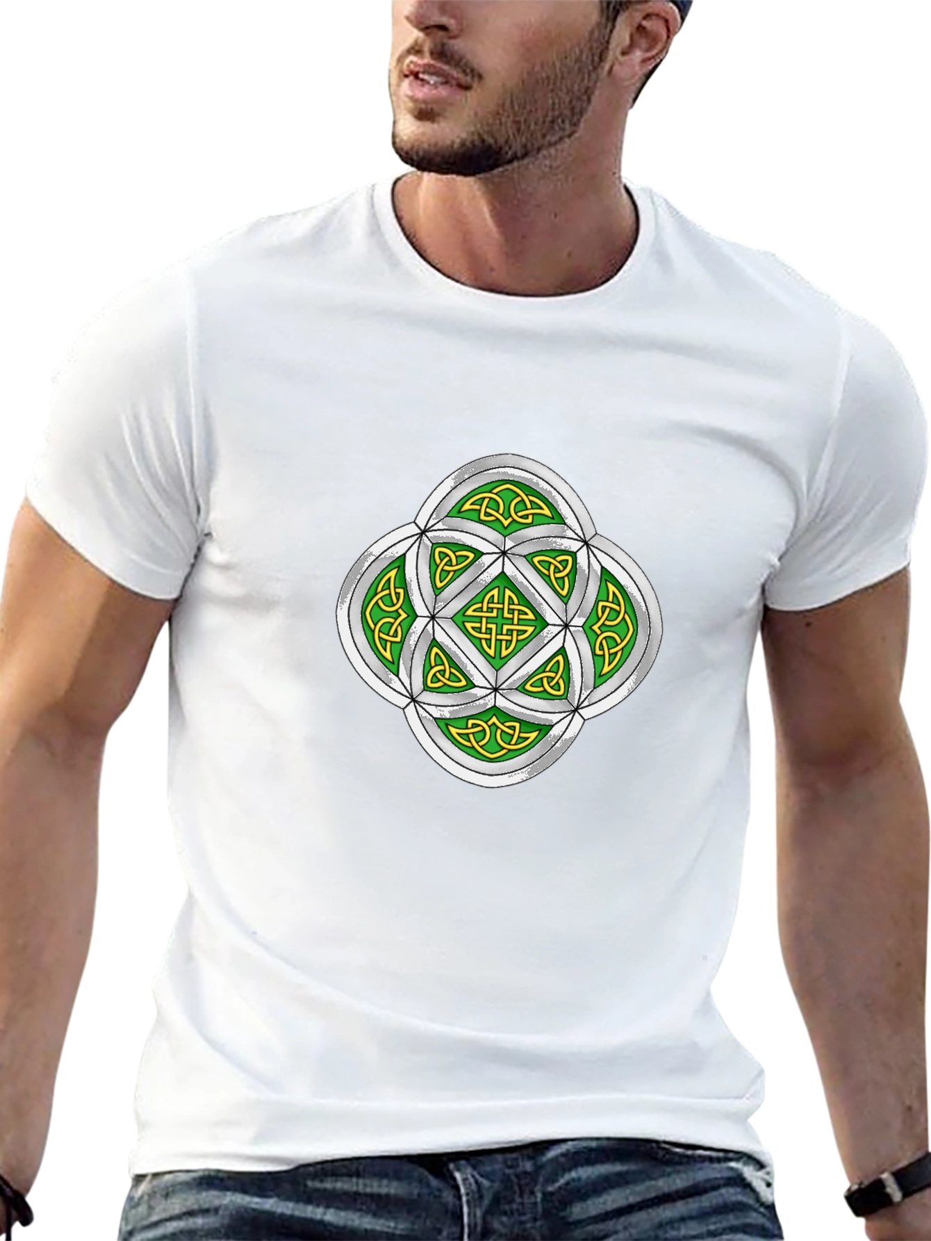 Celtic Knot Graphic Tee - Black Cotton T-Shirt