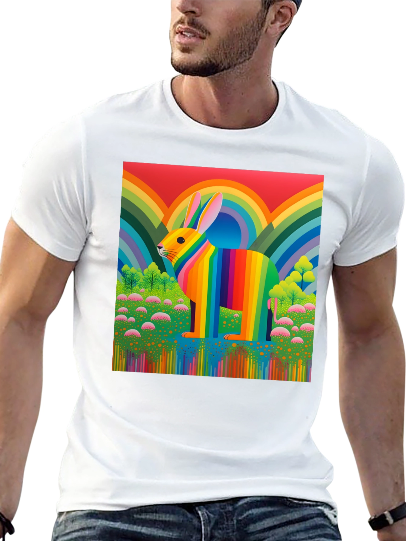 Rainbow Rabbit Graphic Tee