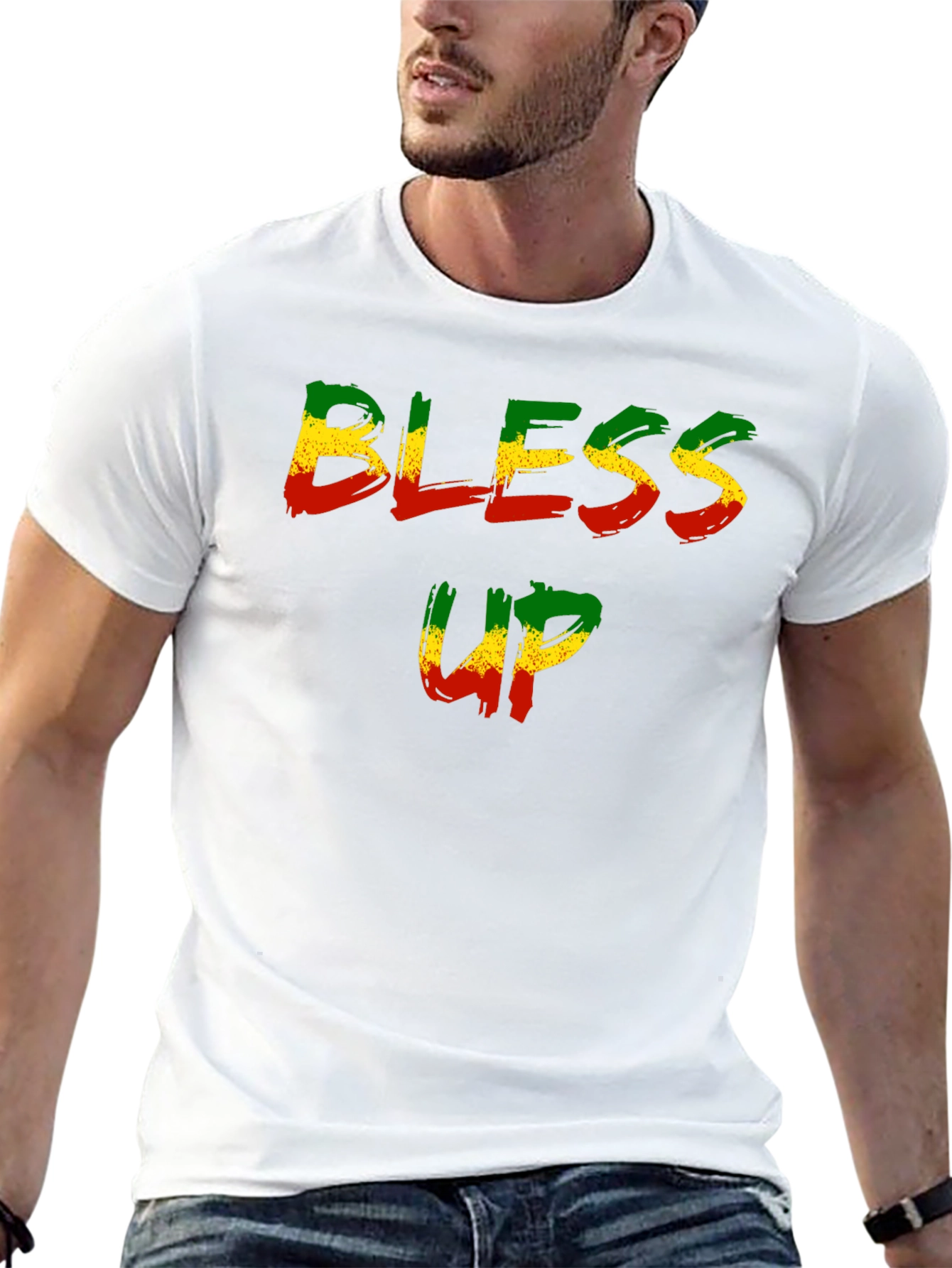 Bless Up Rasta Style Black T-Shirt