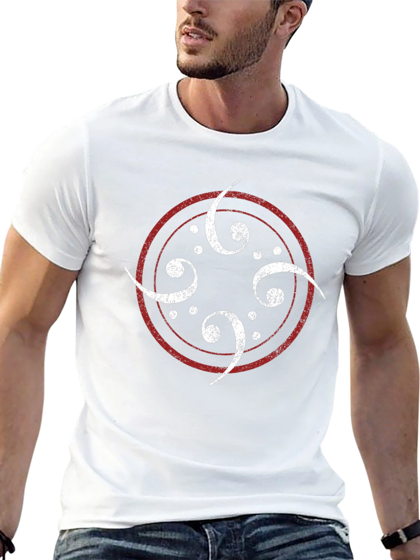 Bass Clef Circle Graphic Tee - Black