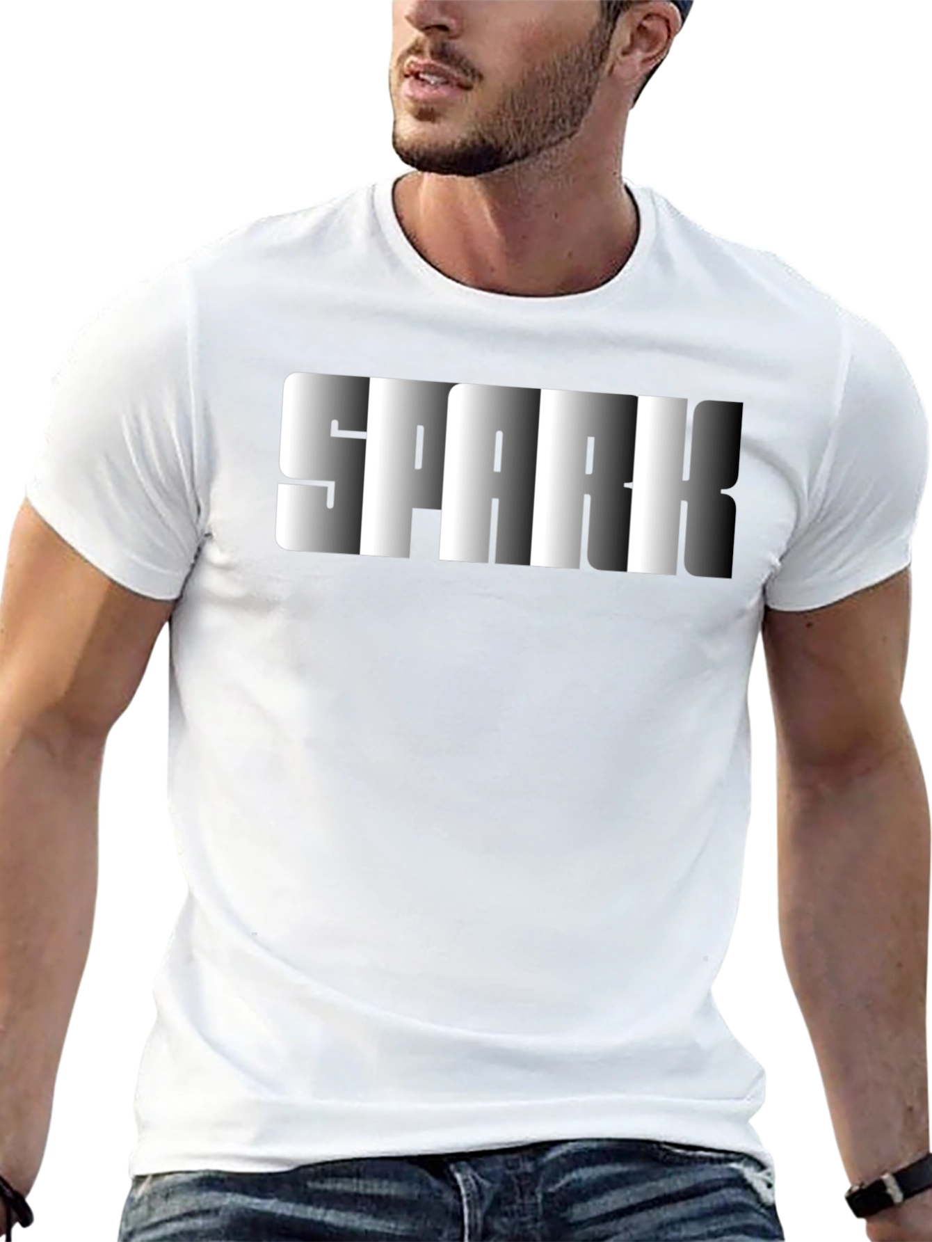 Spark Graphic Print Black T-Shirt for Men