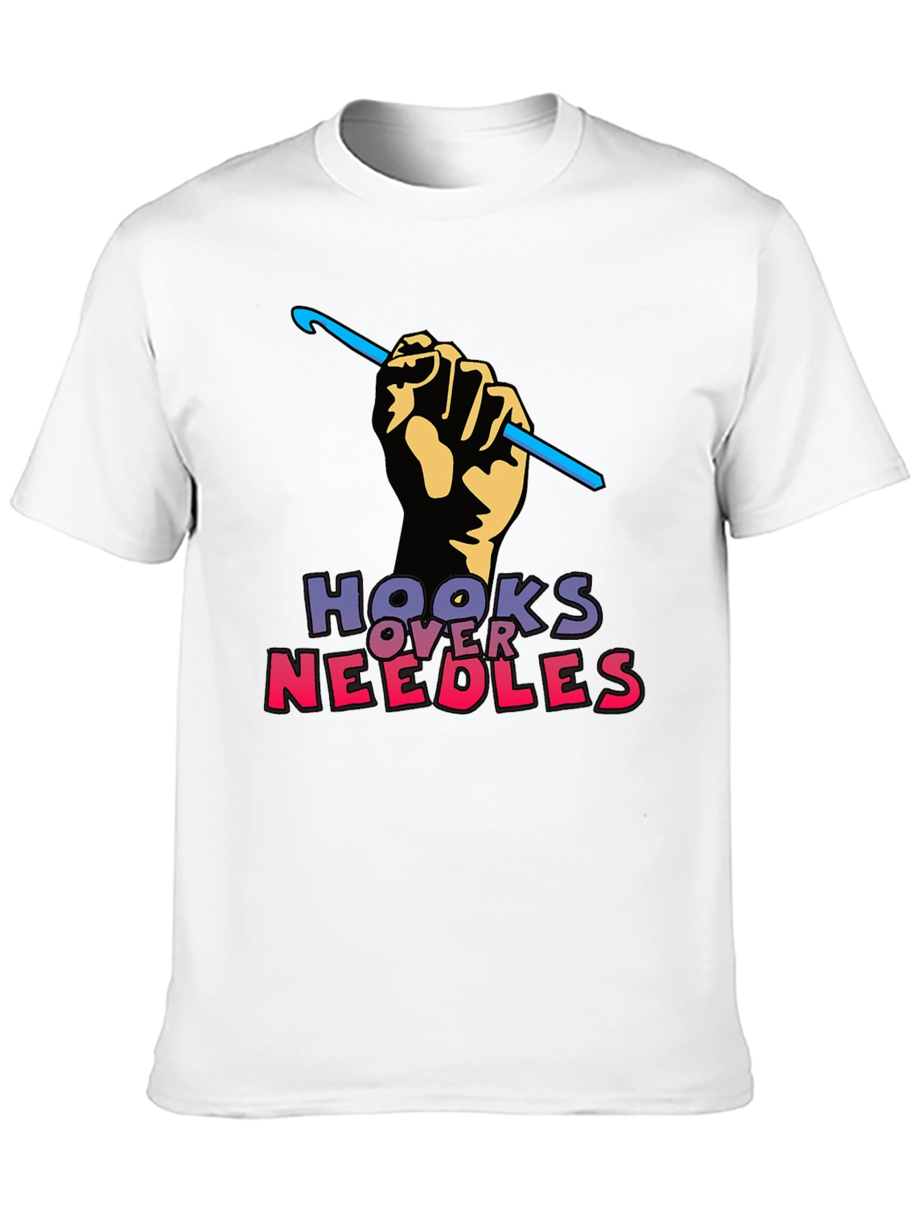 Hooks Over Needles Black T-Shirt