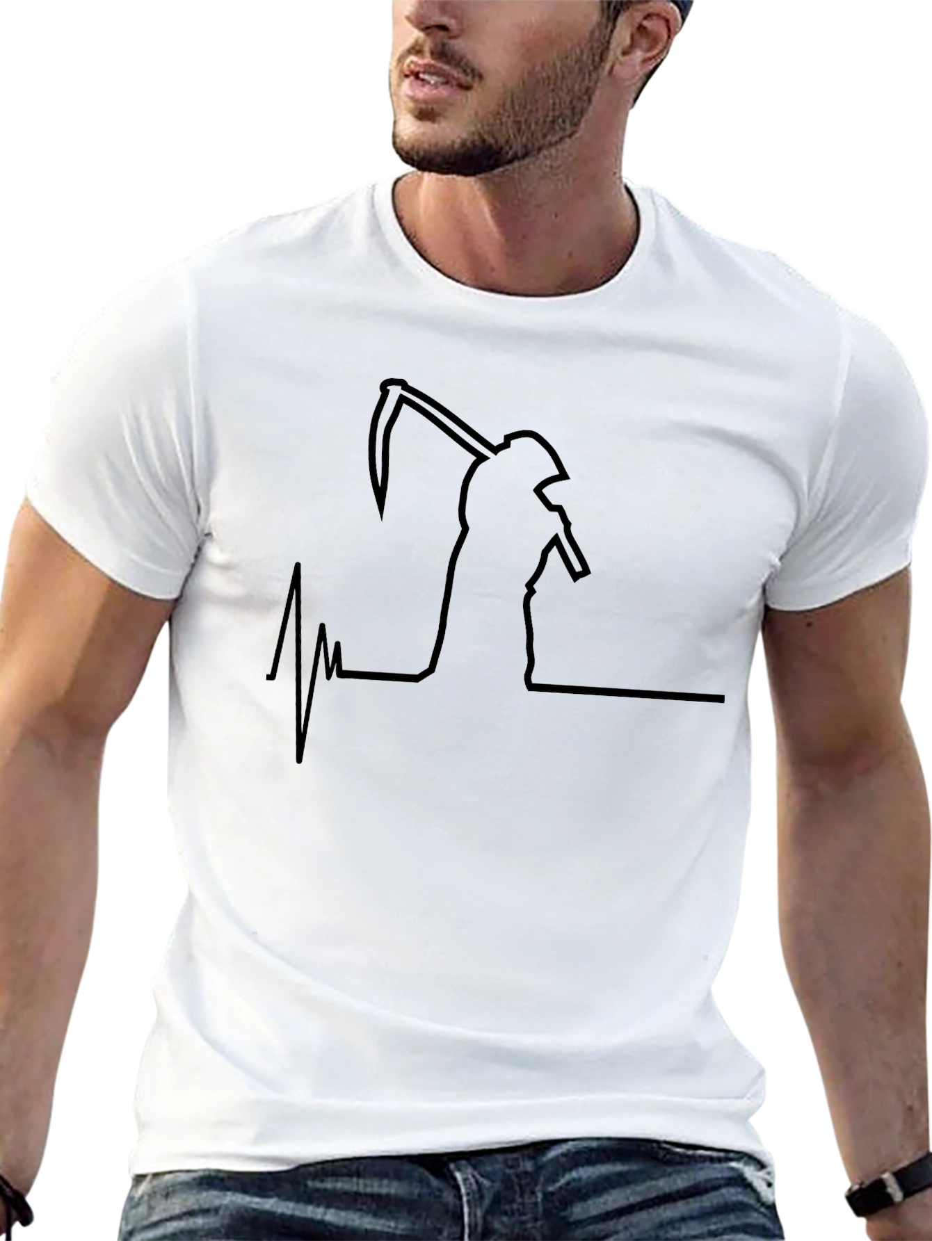 Grim Reaper Heartbeat T-Shirt - Dark Humor Tee