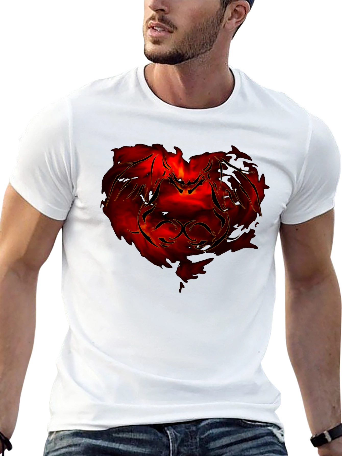 Fiery Dragon Graphic Tee - Mens Black T-Shirt