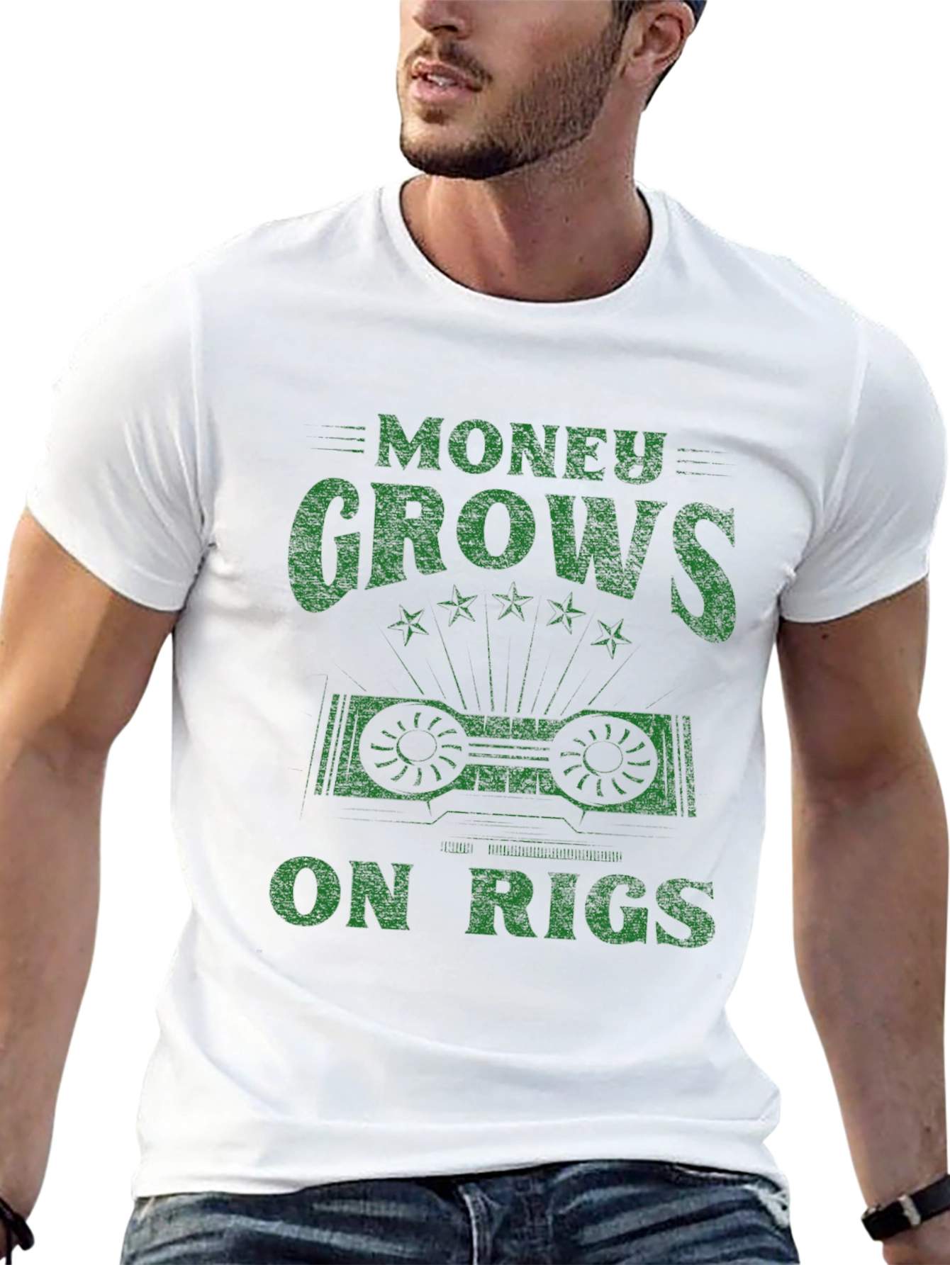 Money Grows on Rigs Graphic T-Shirt