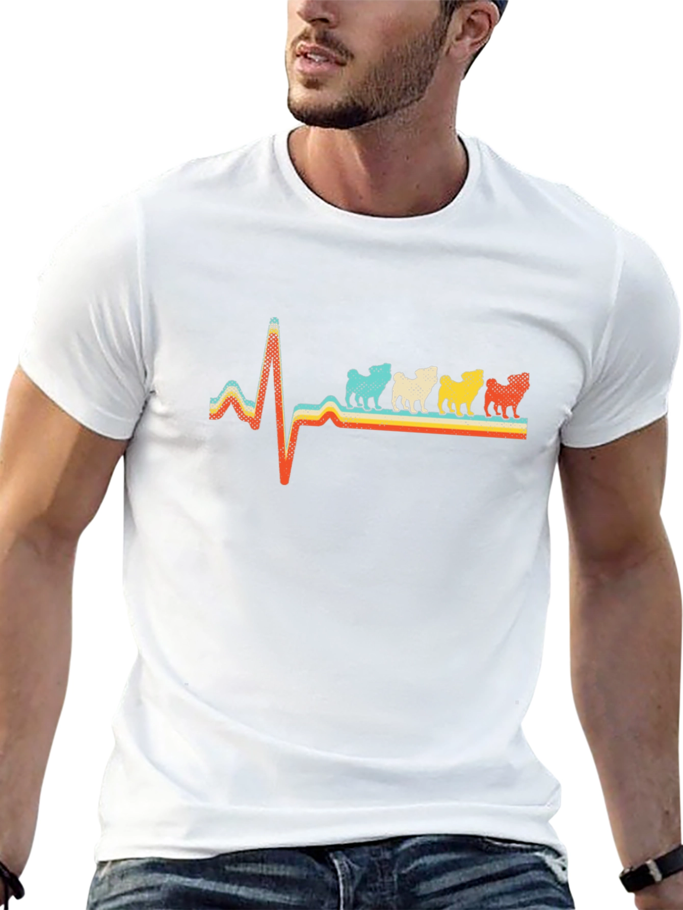 Dog Heartbeat Graphic Tee - Stylish Pet Lover T-Shirt