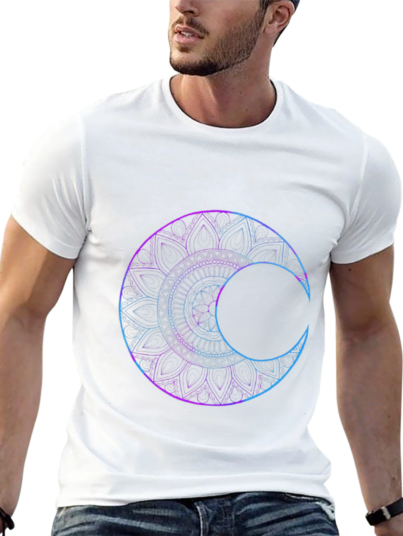 Mystic Mandala Moon Graphic T-Shirt