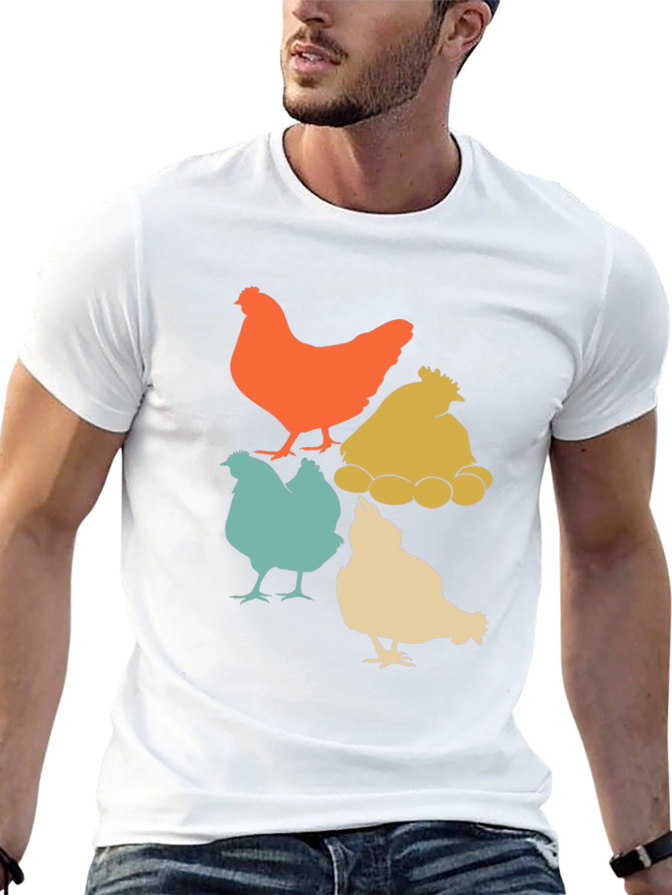 Retro Chicken T-Shirt: Farmhouse Style Tee