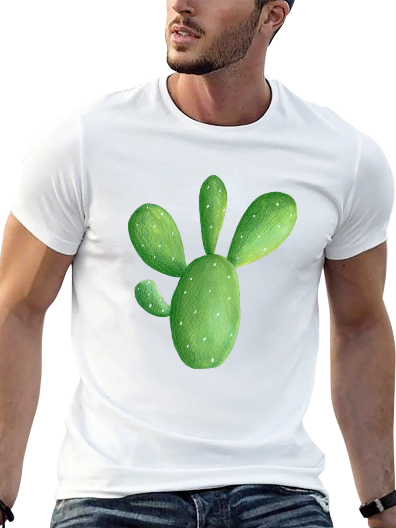 Cactus Graphic Tee - Black Cotton T-Shirt