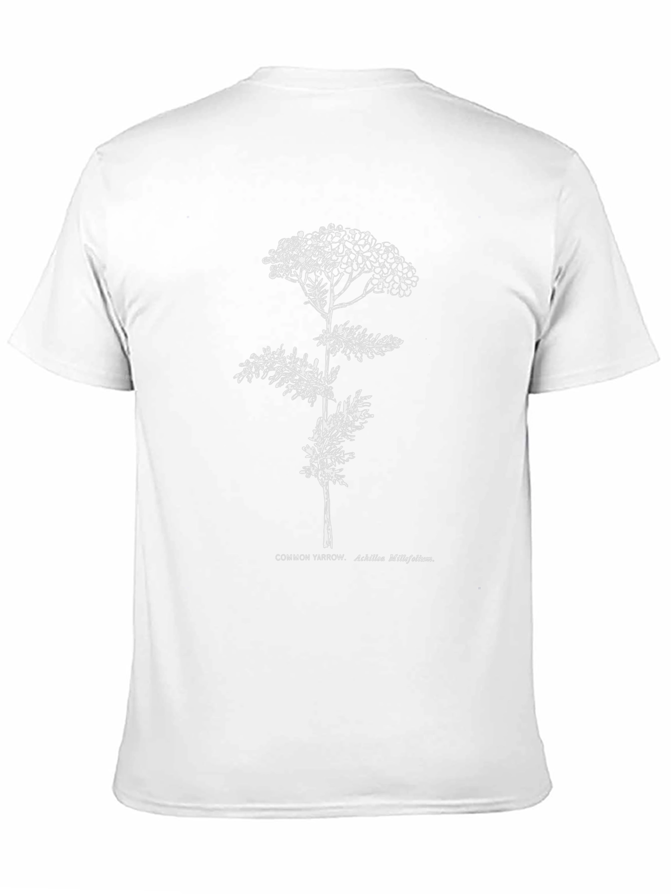 Botanical Yarrow Graphic Black T-Shirt