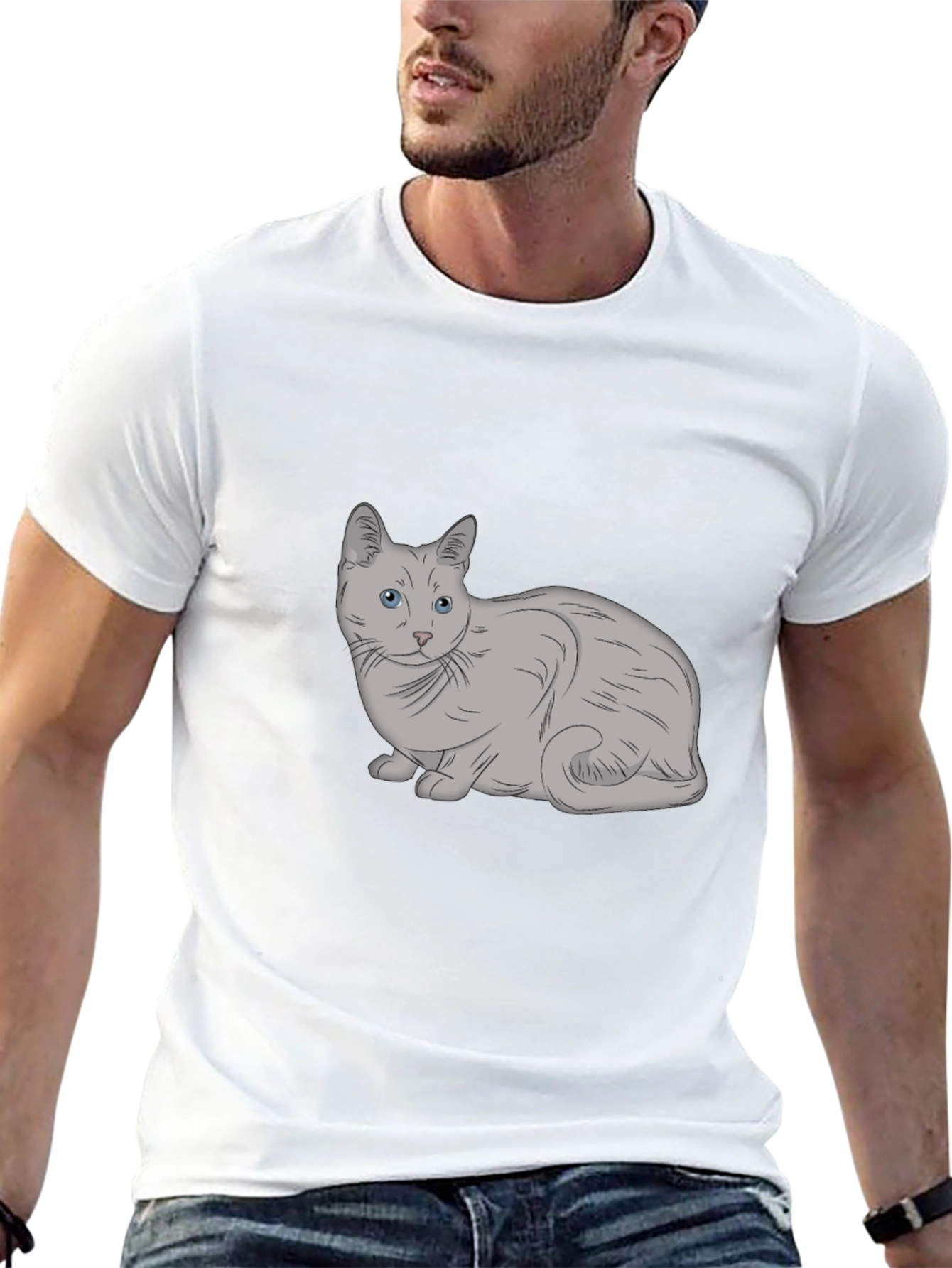 Cat Graphic T-Shirt - Unisex Black Tee