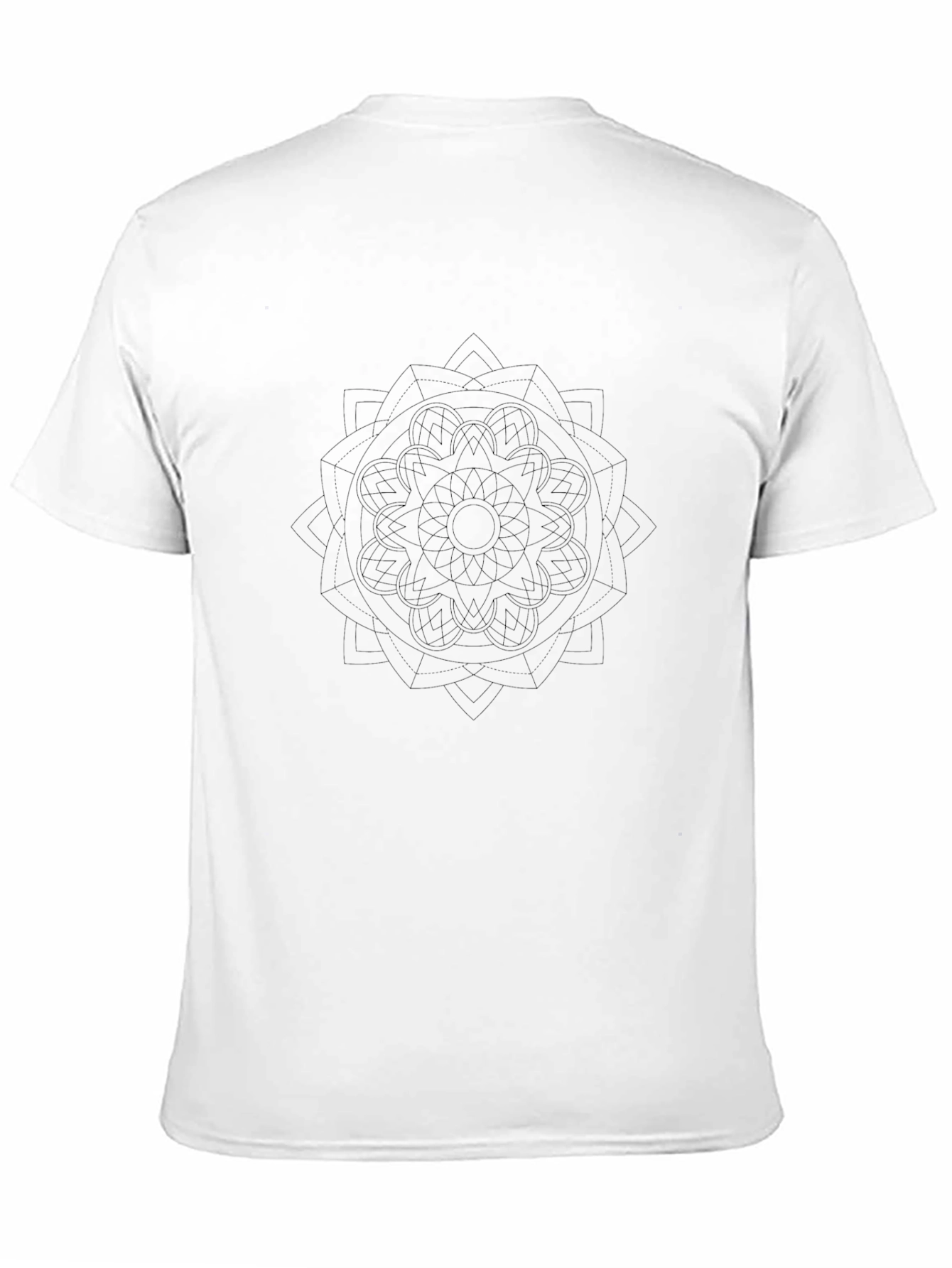 Mens Black Graphic Tee - Mandala Design