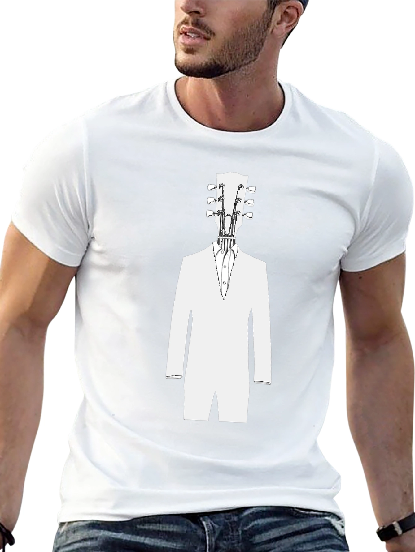 Guitar Head Tuxedo T-Shirt - Cool Musician Tee