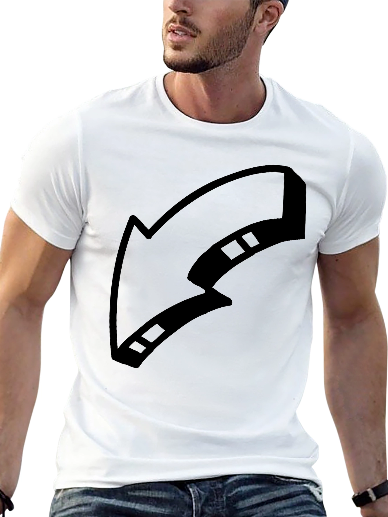 Black T-Shirt with Arrow Graphic Print