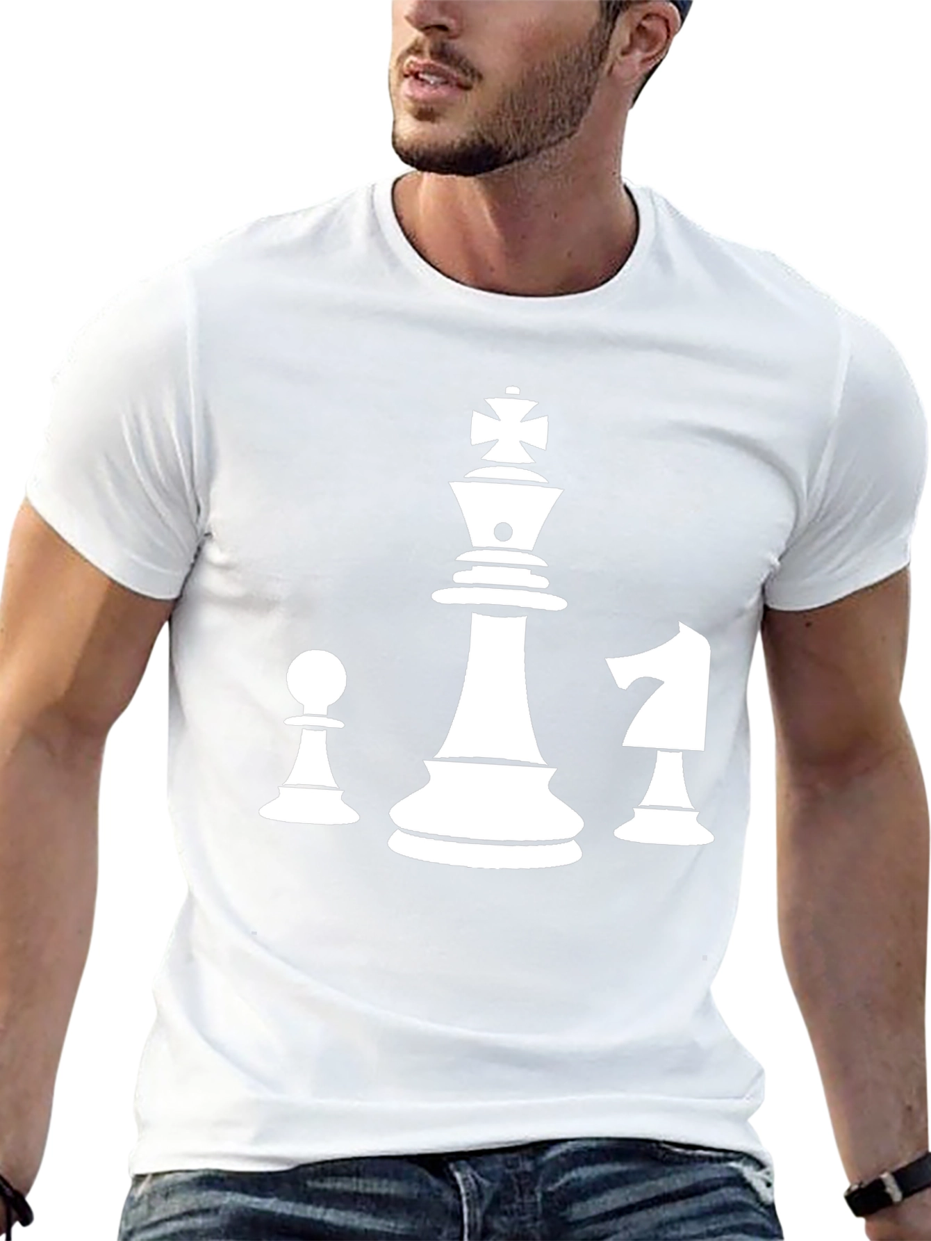 Chess Piece T-Shirt - King Pawn Knight Design