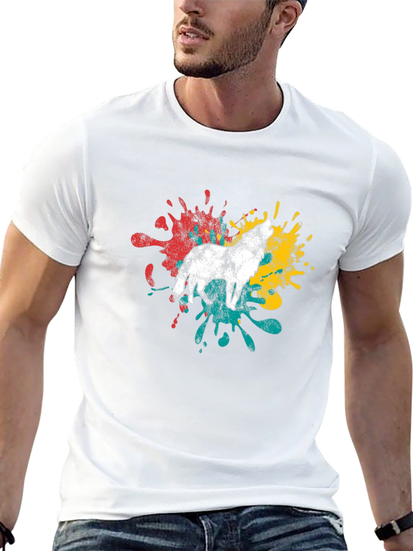 Wolf Splash T-Shirt - Mens Graphic Tee