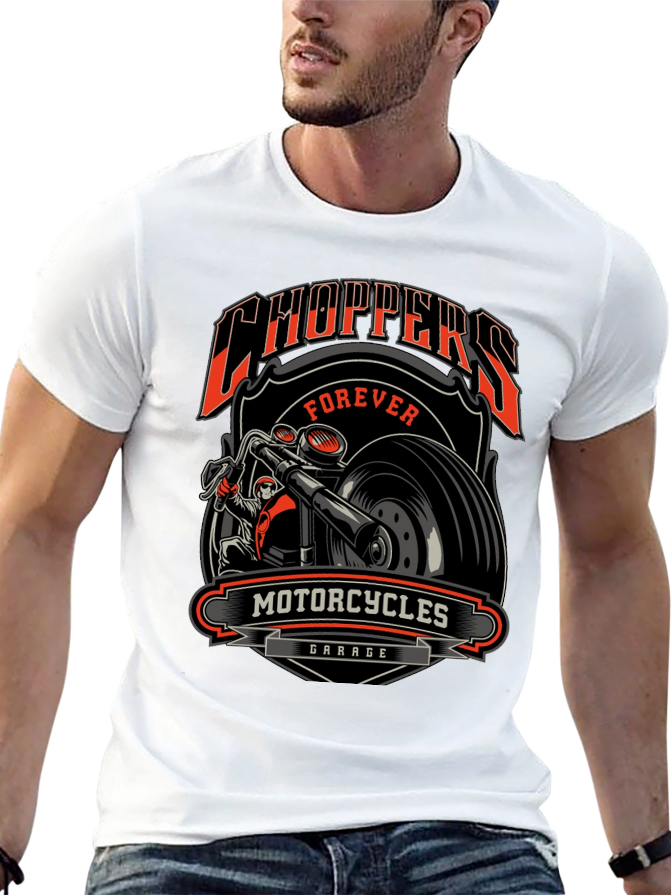 Choppers Forever Motorcycle Garage Graphic Tee