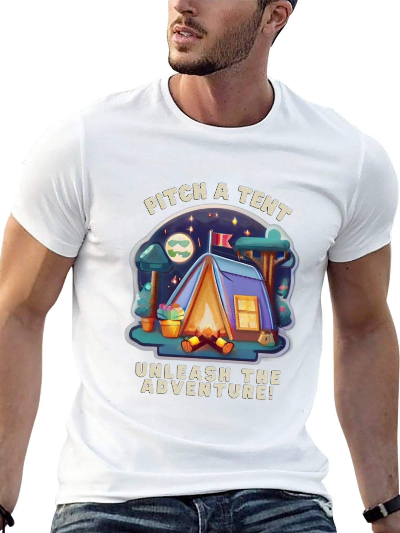 Pitch a Tent Adventure Graphic T-Shirt