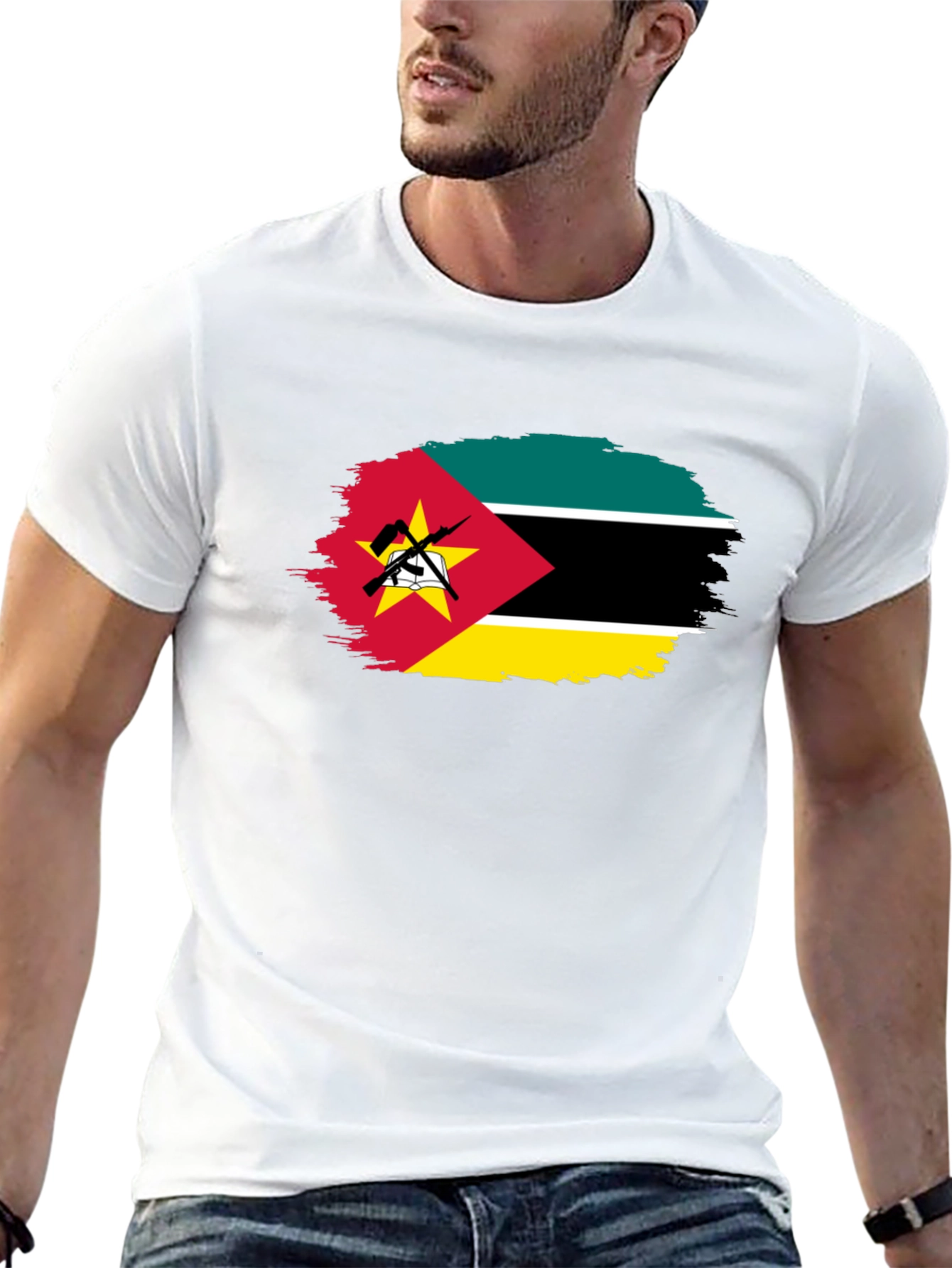 Mozambique Flag T-Shirt - Distressed Graphic Tee