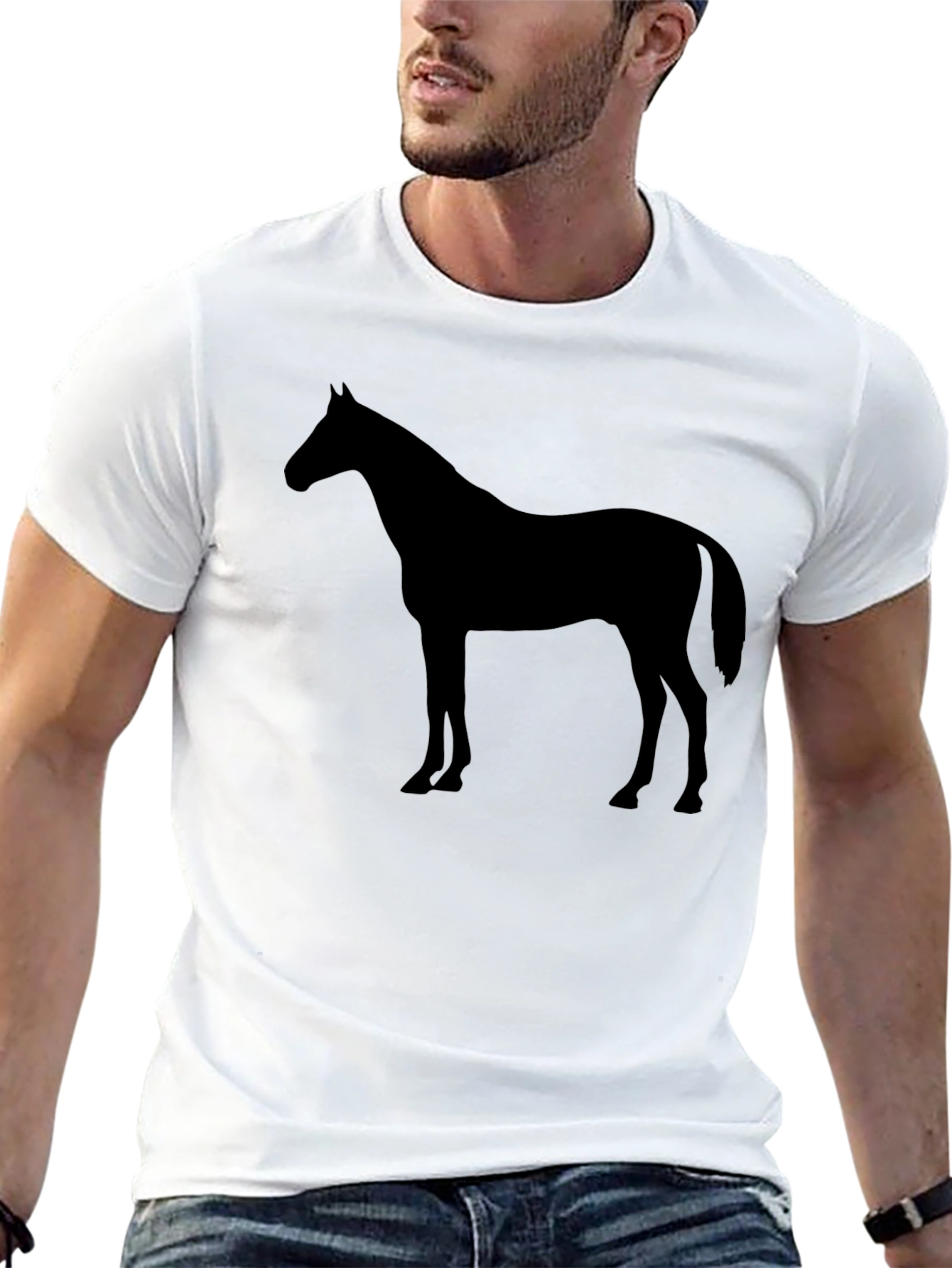 Black Horse Graphic T-Shirt - Stylish Mens Tee