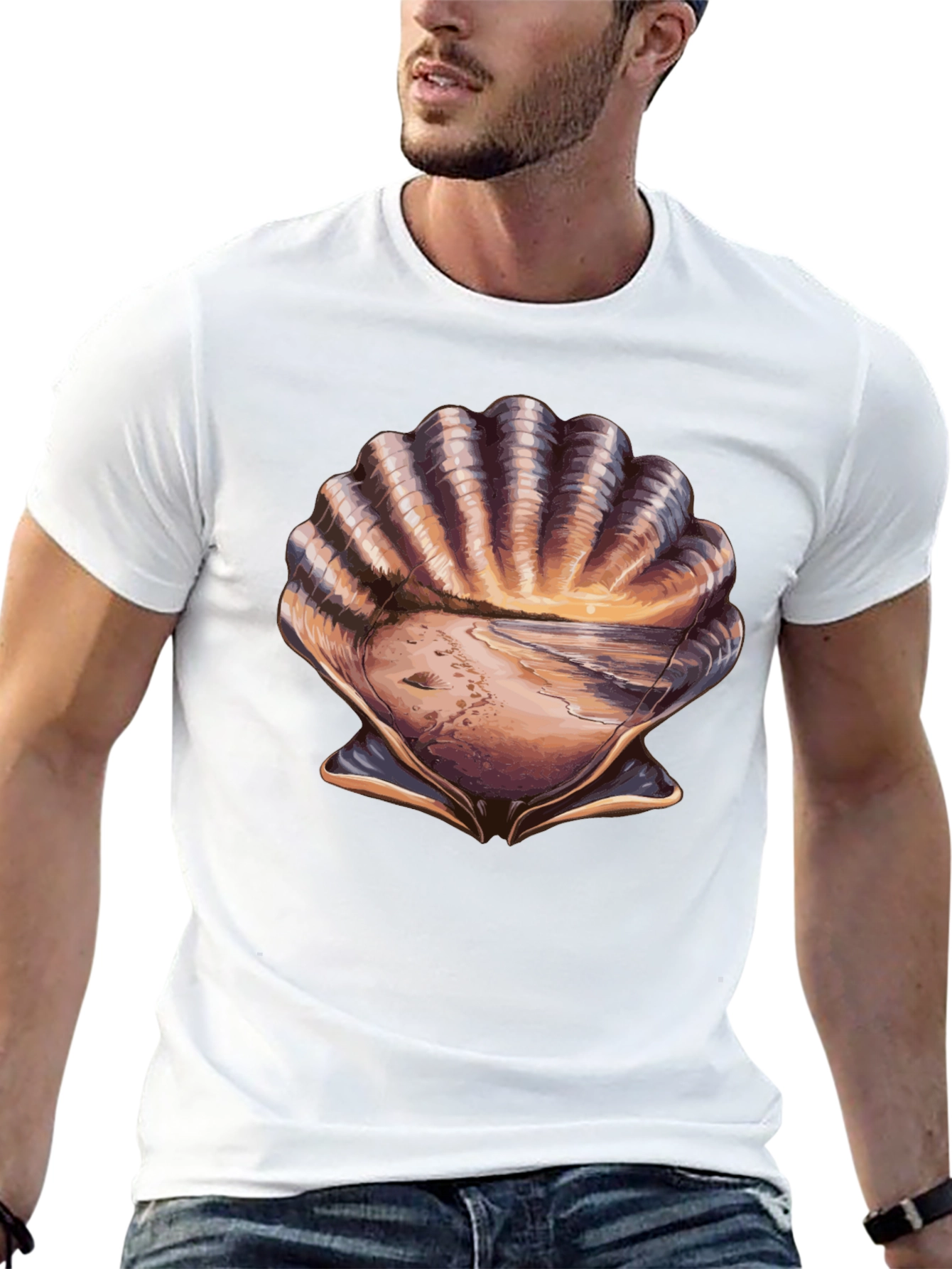 Seashell Beach T-Shirt - Coastal Style