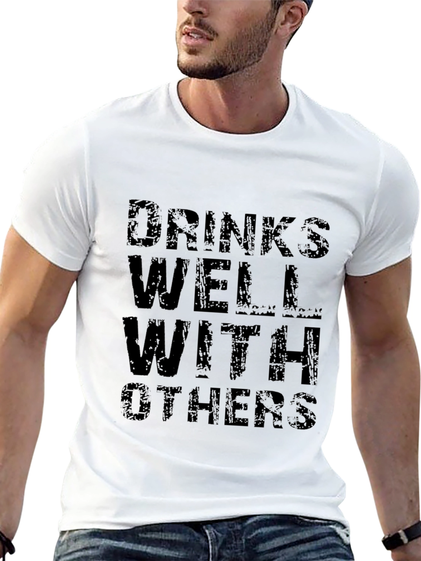 Drinks Well With Others Black Graphic T-Shirt