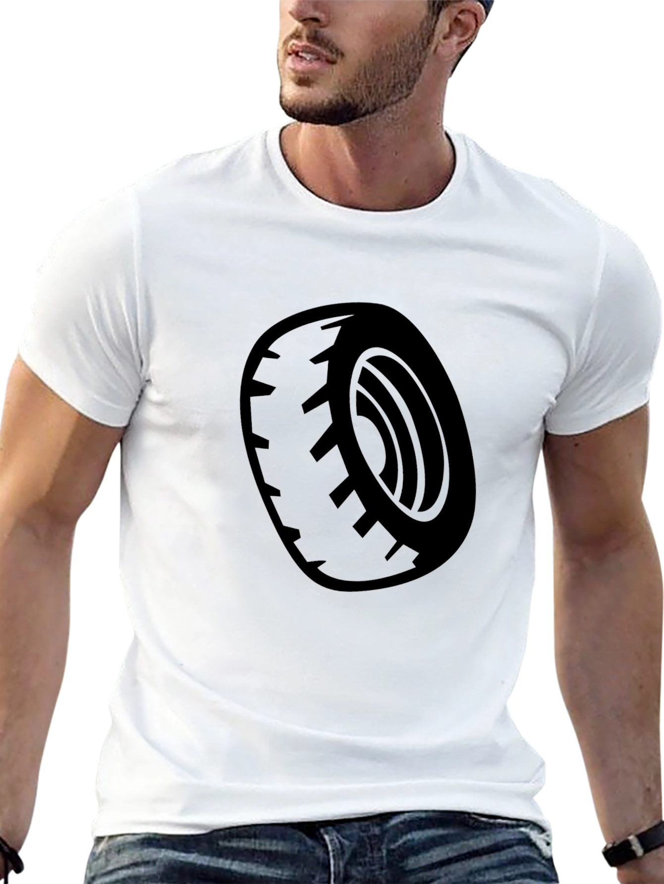 Black Tire Graphic Tee - Casual Style