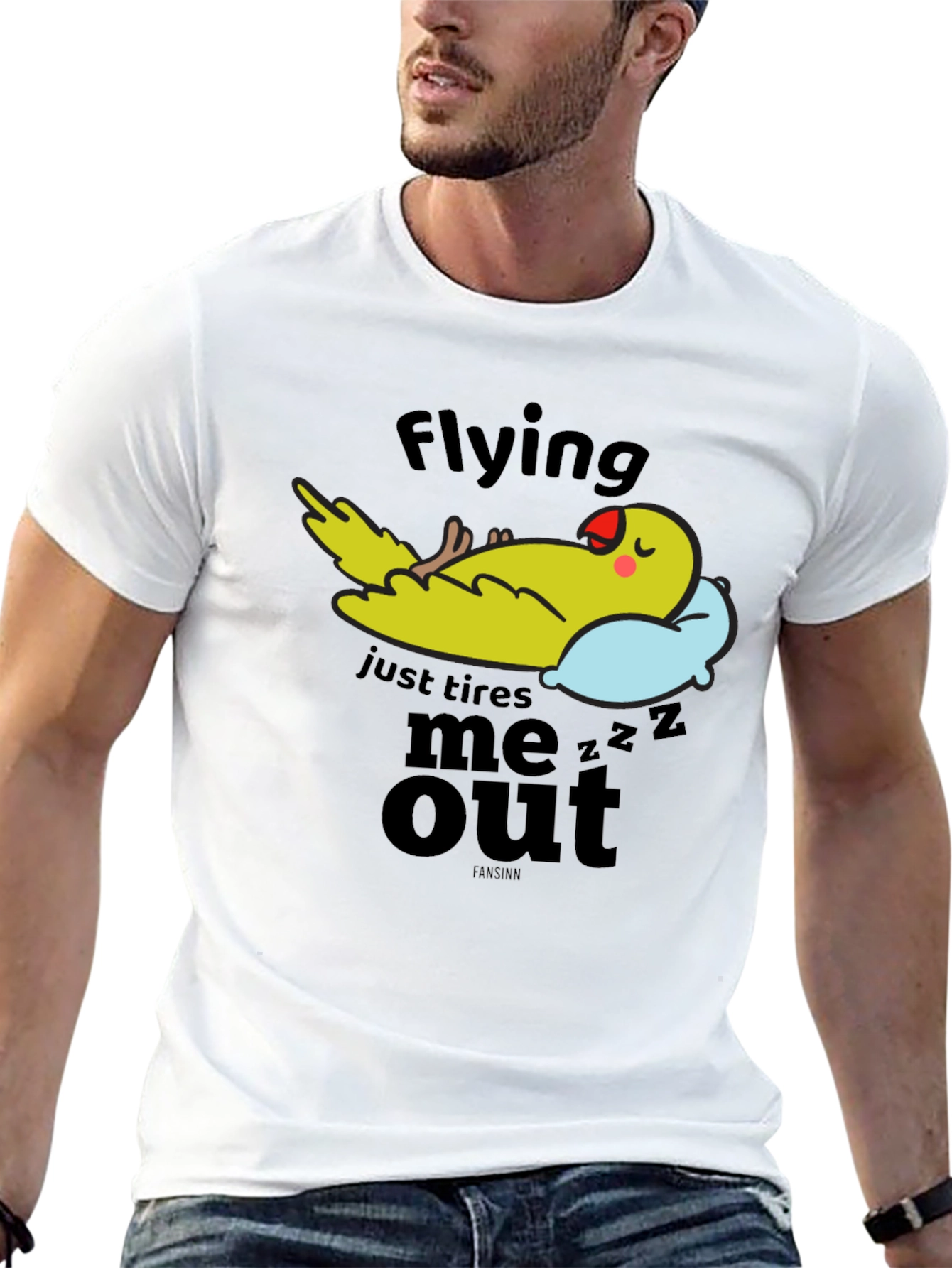 Funny Parrot Nap T-Shirt - Flying Tires Me Out
