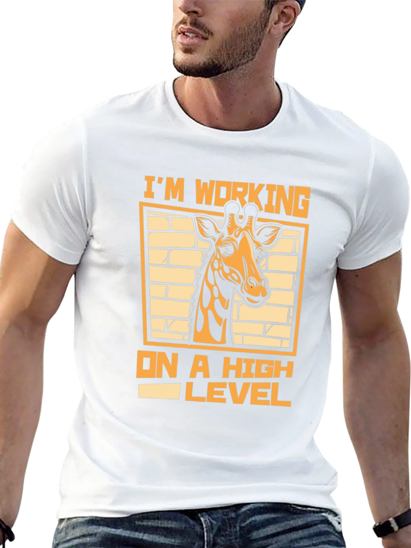 Working On A High Level Giraffe Graphic Tee