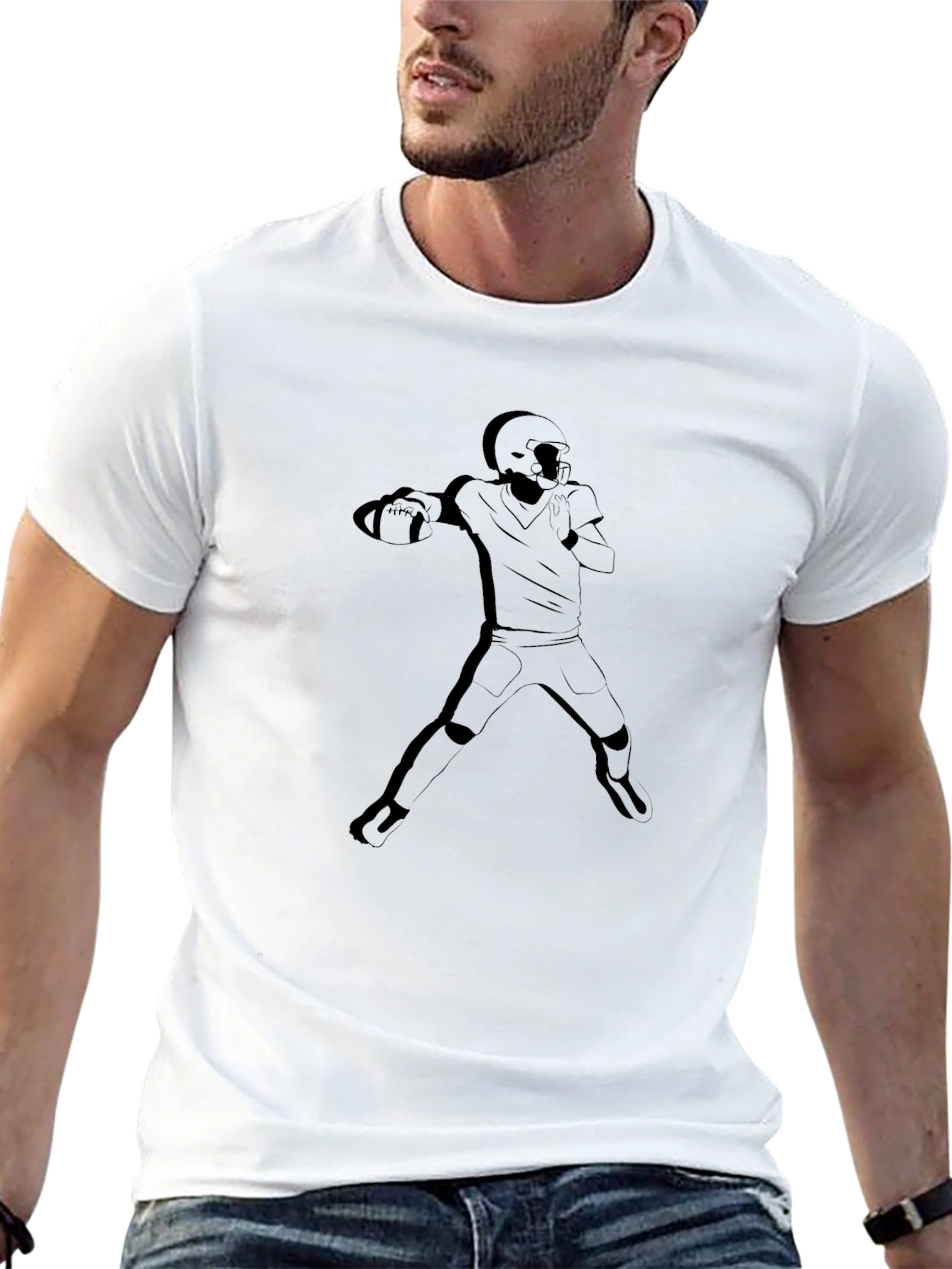 Football Throw Graphic T-Shirt
