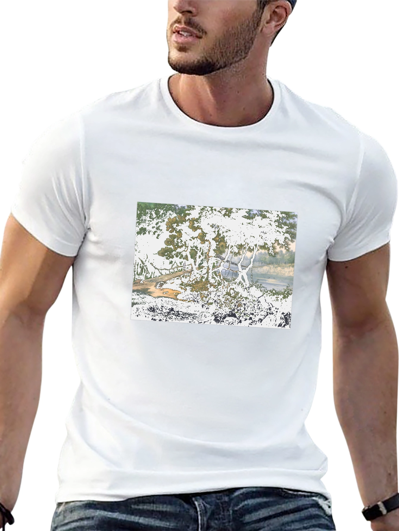 Nature Scene Black T-Shirt