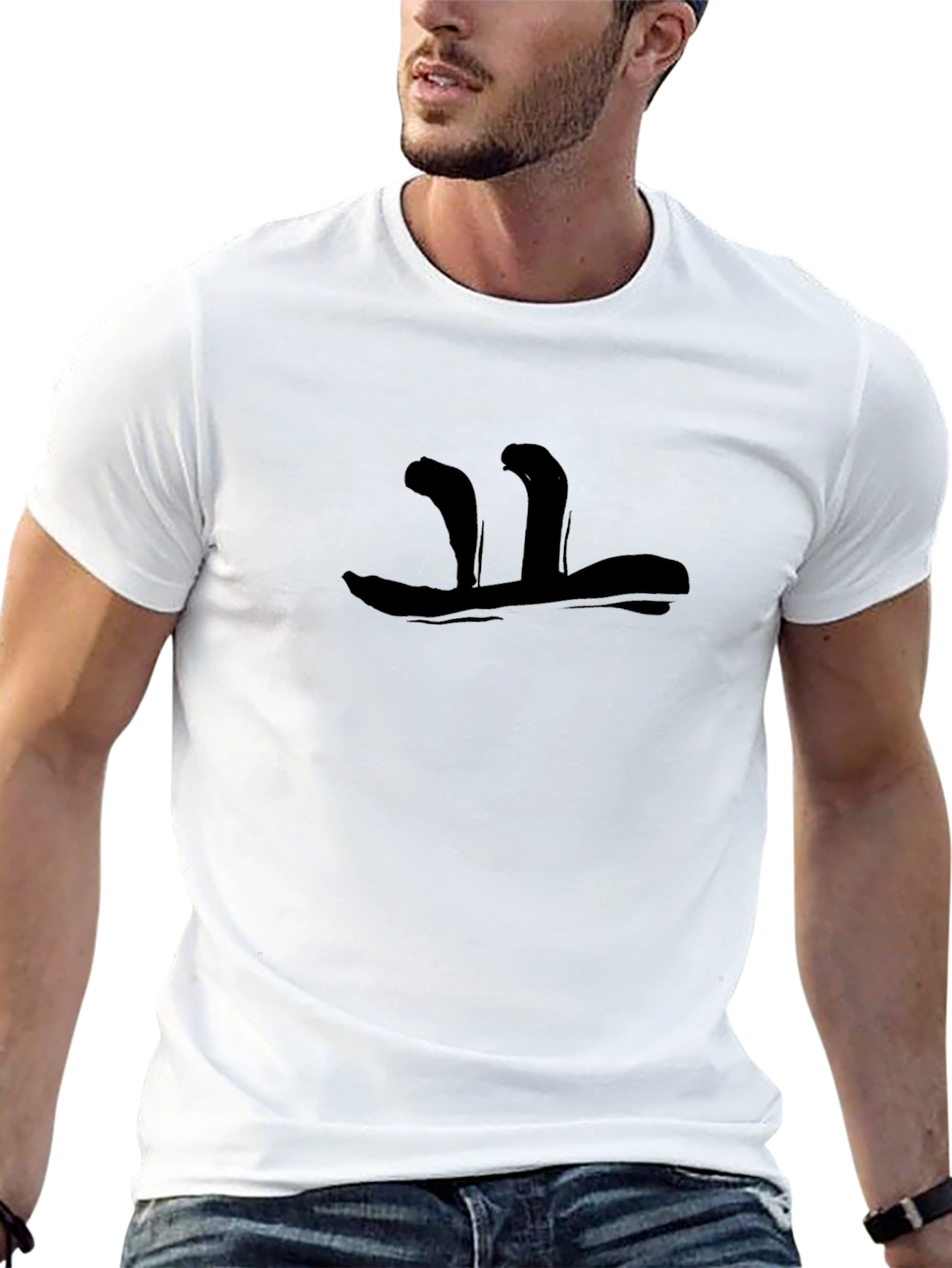 Abstract Graphic Mens Black T-Shirt
