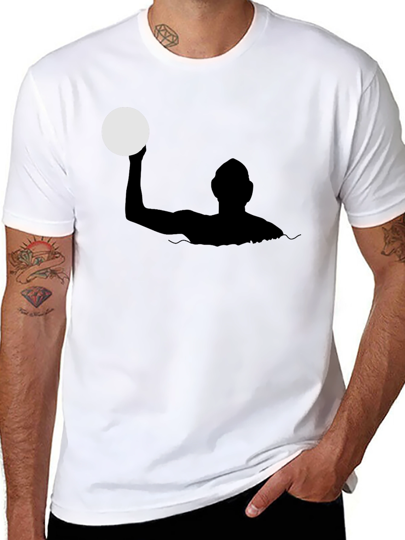 Water Polo Silhouette Black T-Shirt