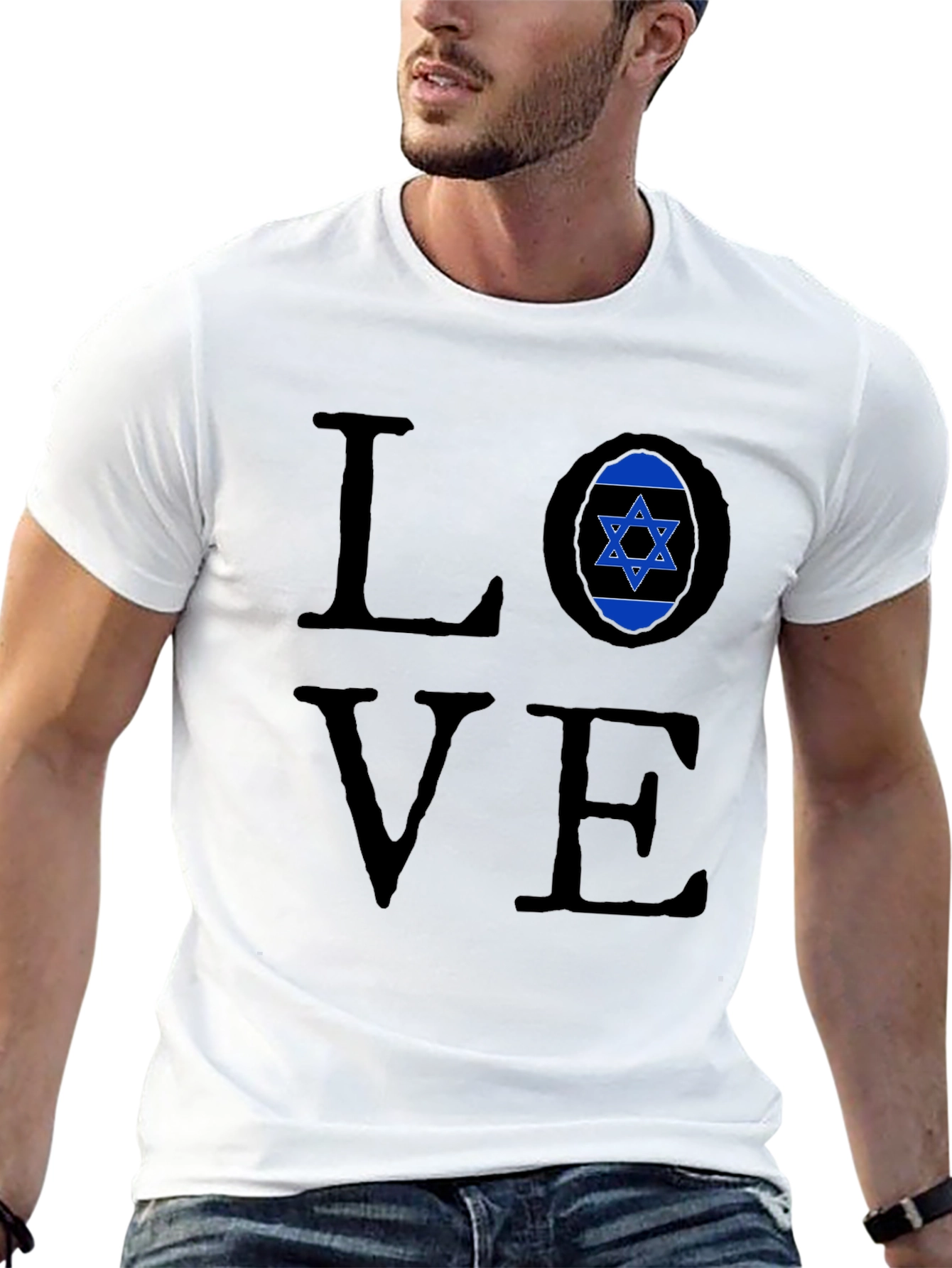 Love Israel Graphic Black T-Shirt