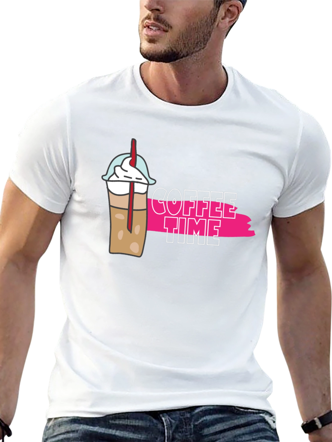 Coffee Time Graphic T-Shirt - Unisex Black Tee
