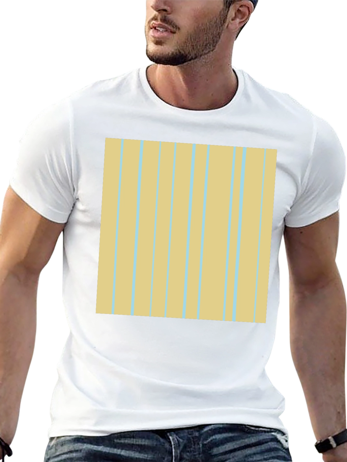Striped Pattern Black Tee