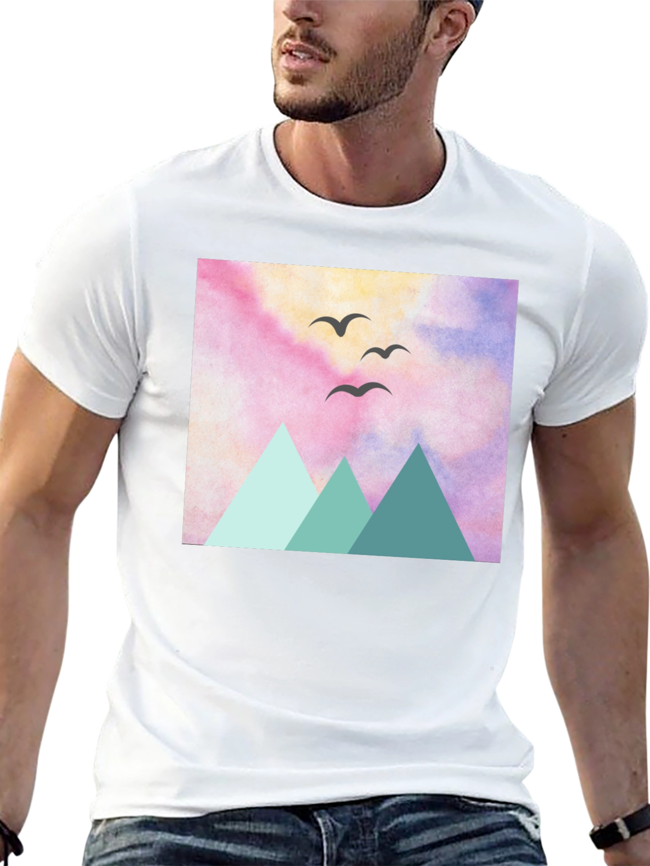 Mountain Birds Graphic Tee - Nature Inspired Design