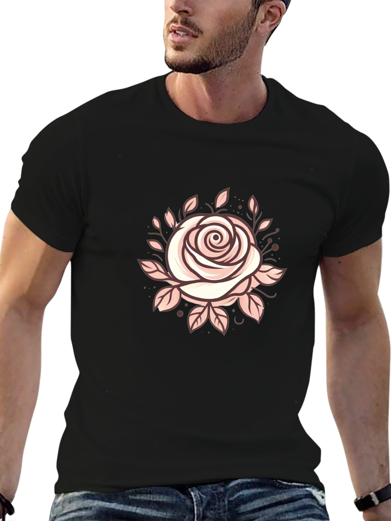 Rose Graphic T-Shirt - Stylish Floral Design