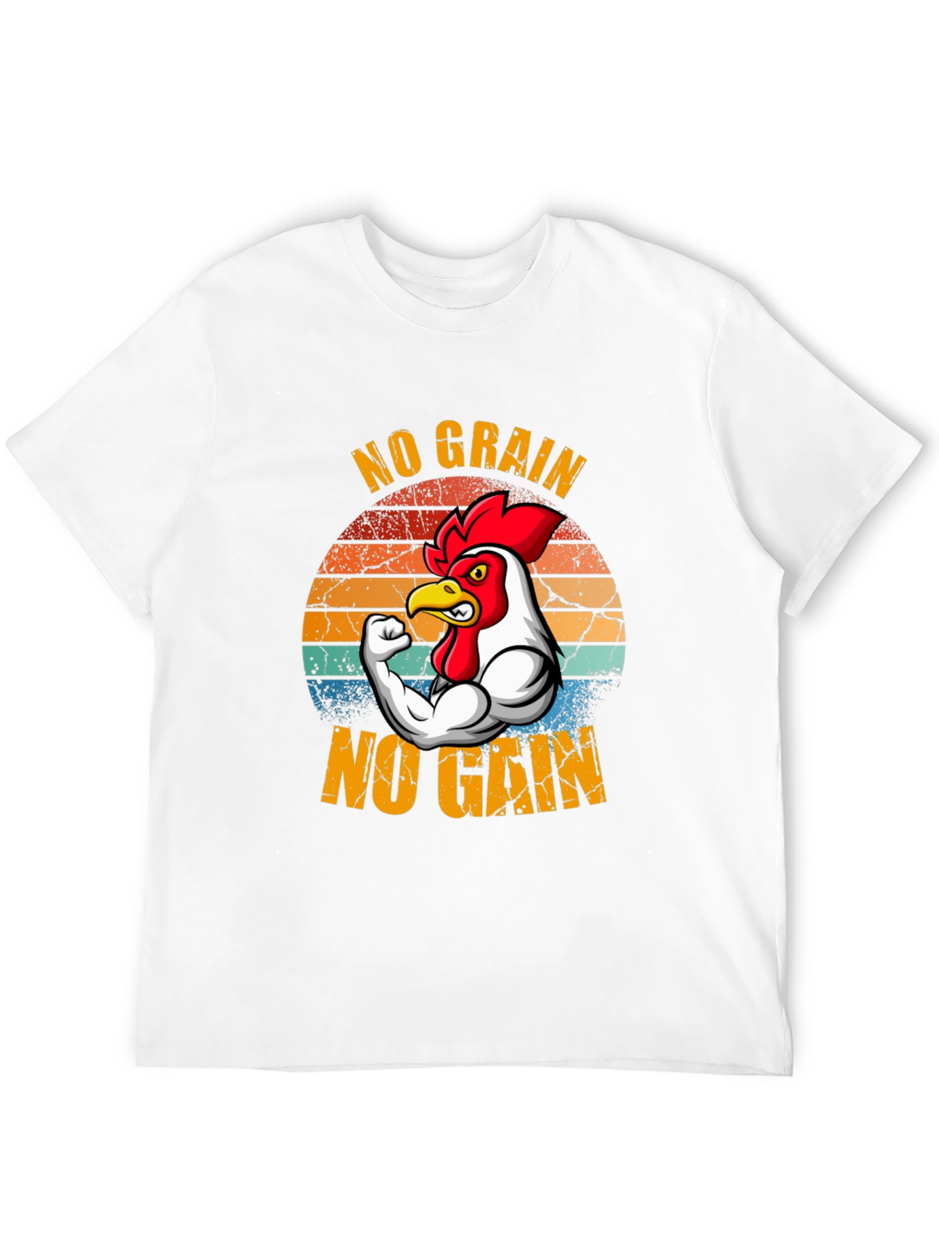 No Grain No Gain T-Shirt - Chicken Gym Design