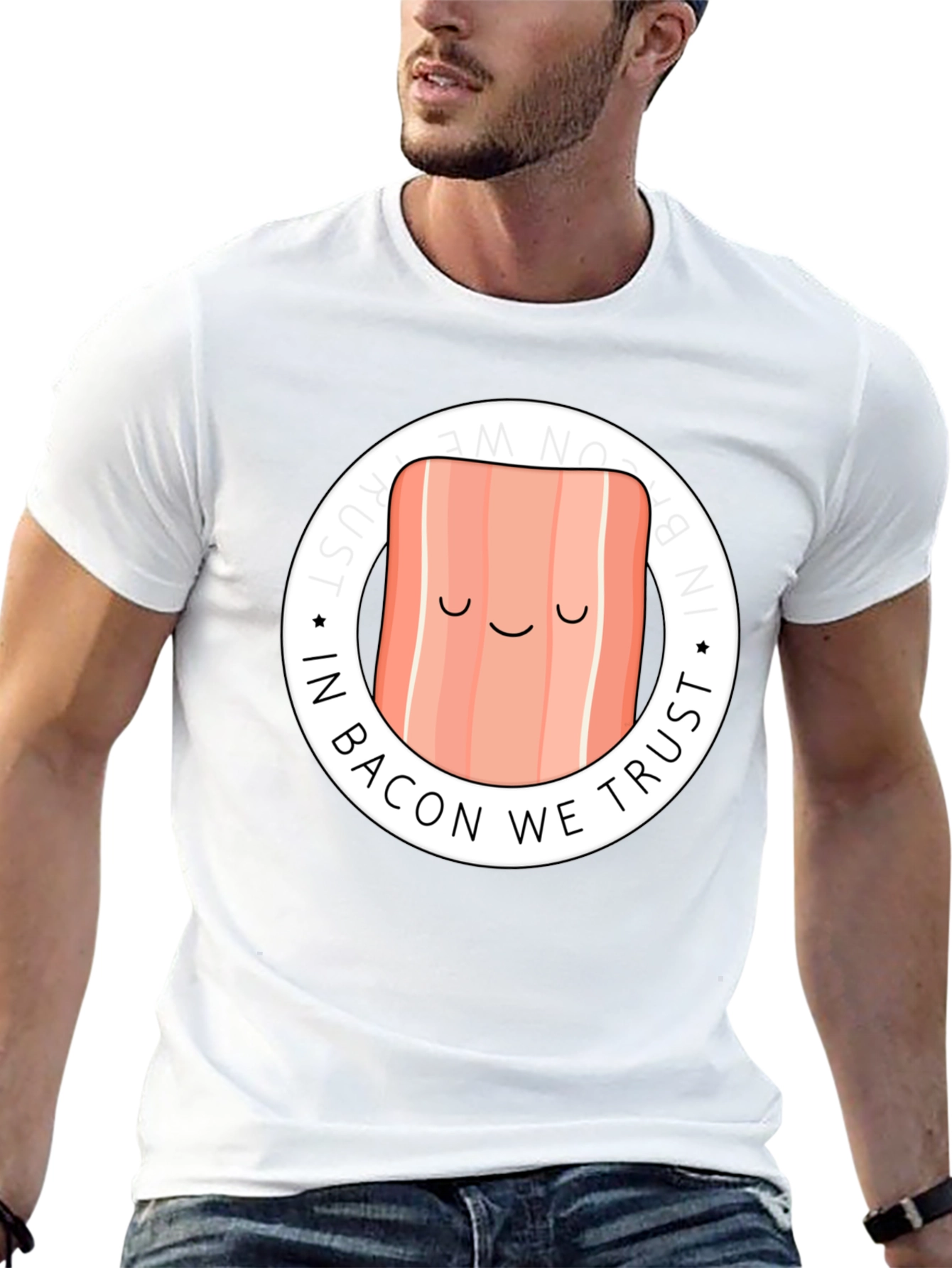 In Bacon We Trust Graphic Tee - Black