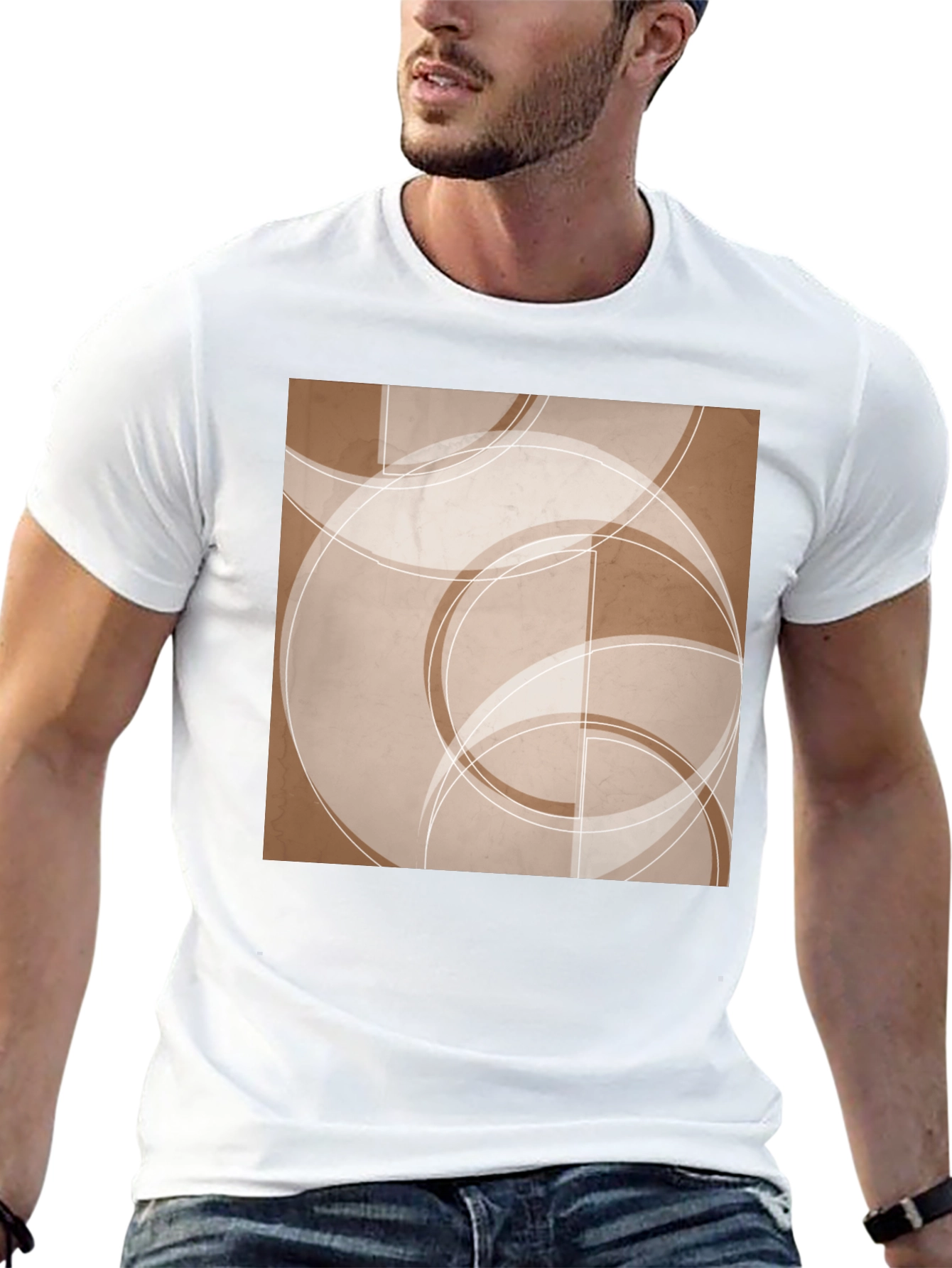 Abstract Circles Graphic Tee - Modern Casual Style