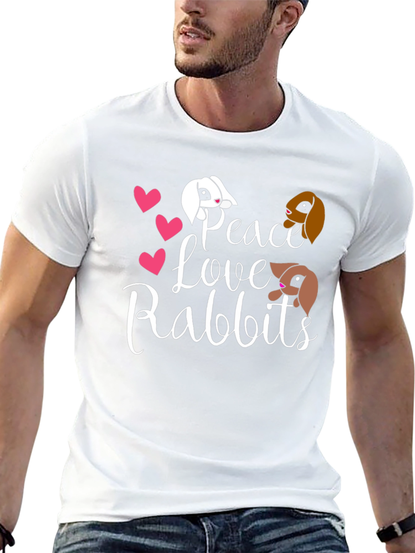 Peace Love Rabbits Graphic T-Shirt