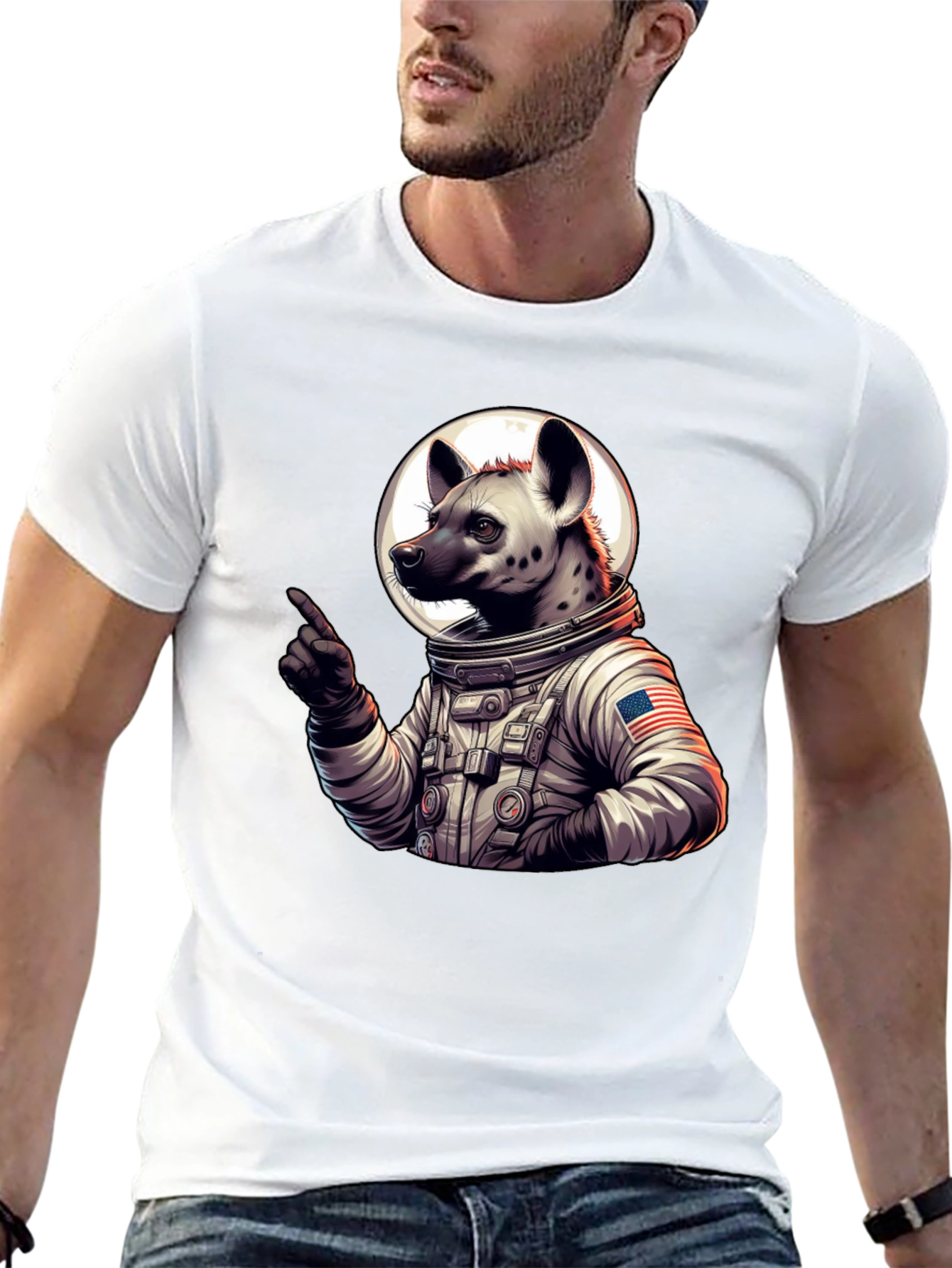 Hyena Astronaut Black T-Shirt