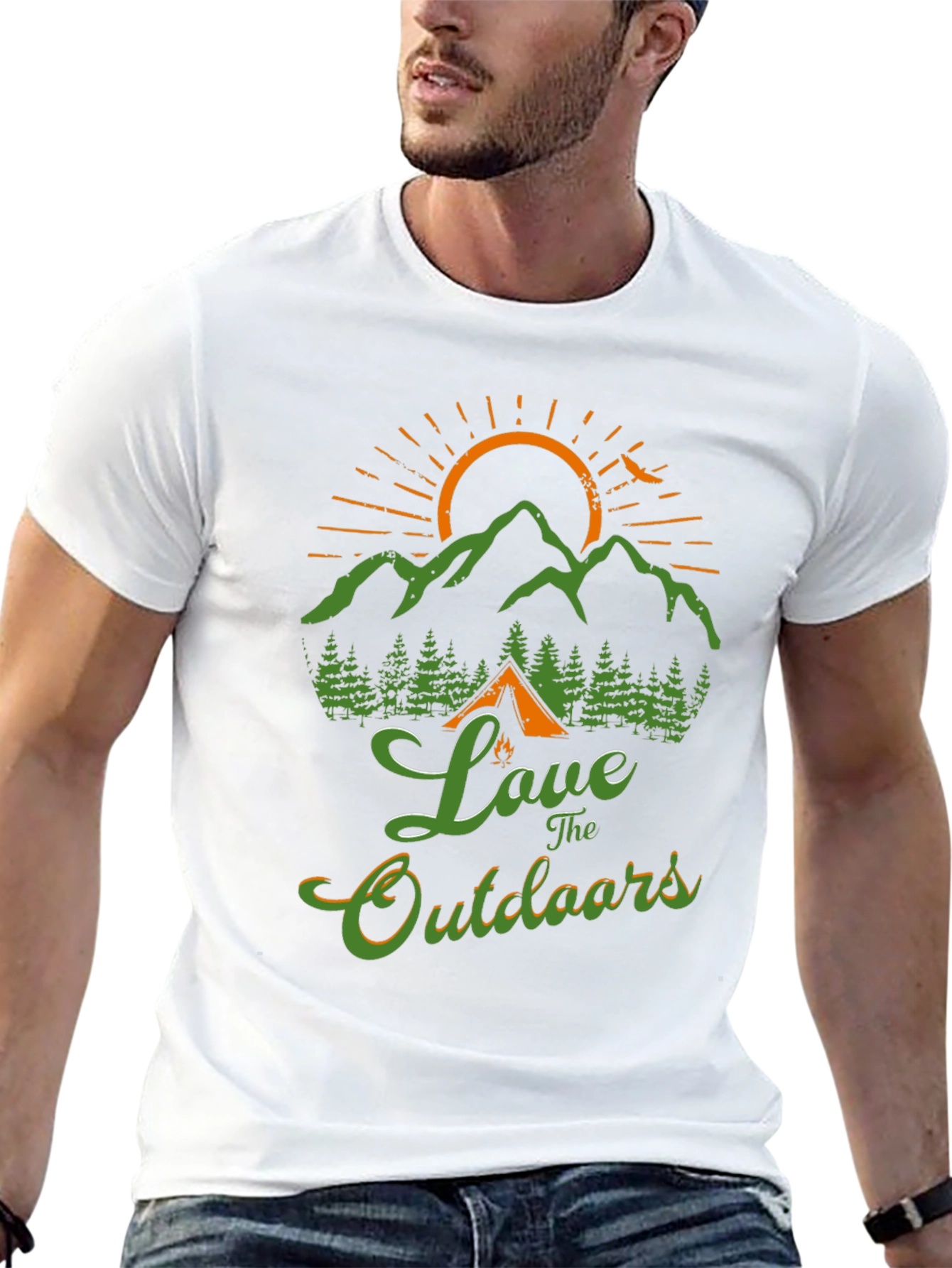 Love The Outdoors Graphic T-Shirt Camping Nature Tee