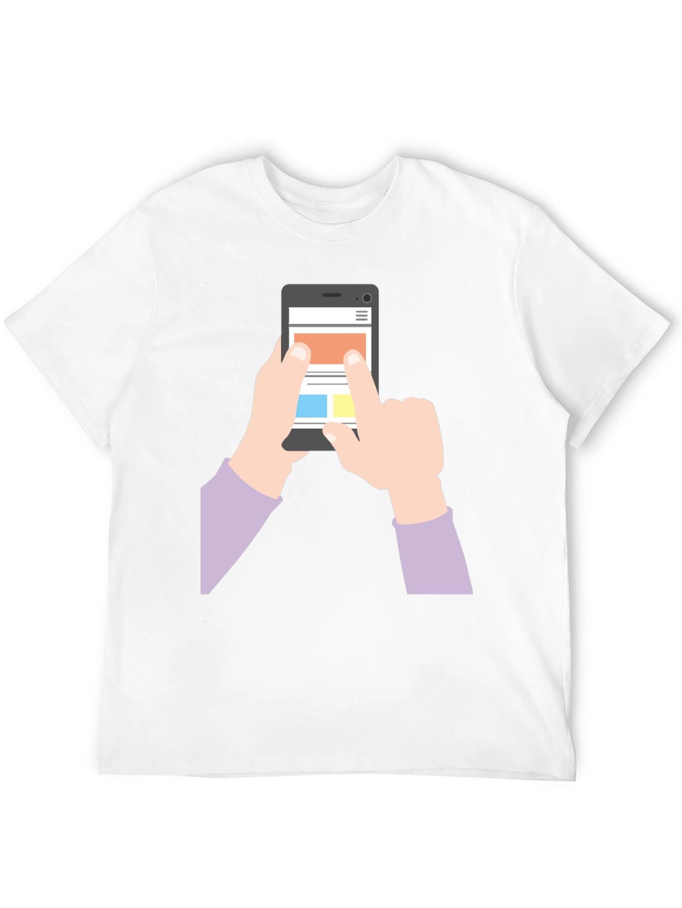 Mens Black T-Shirt with Phone Graphic