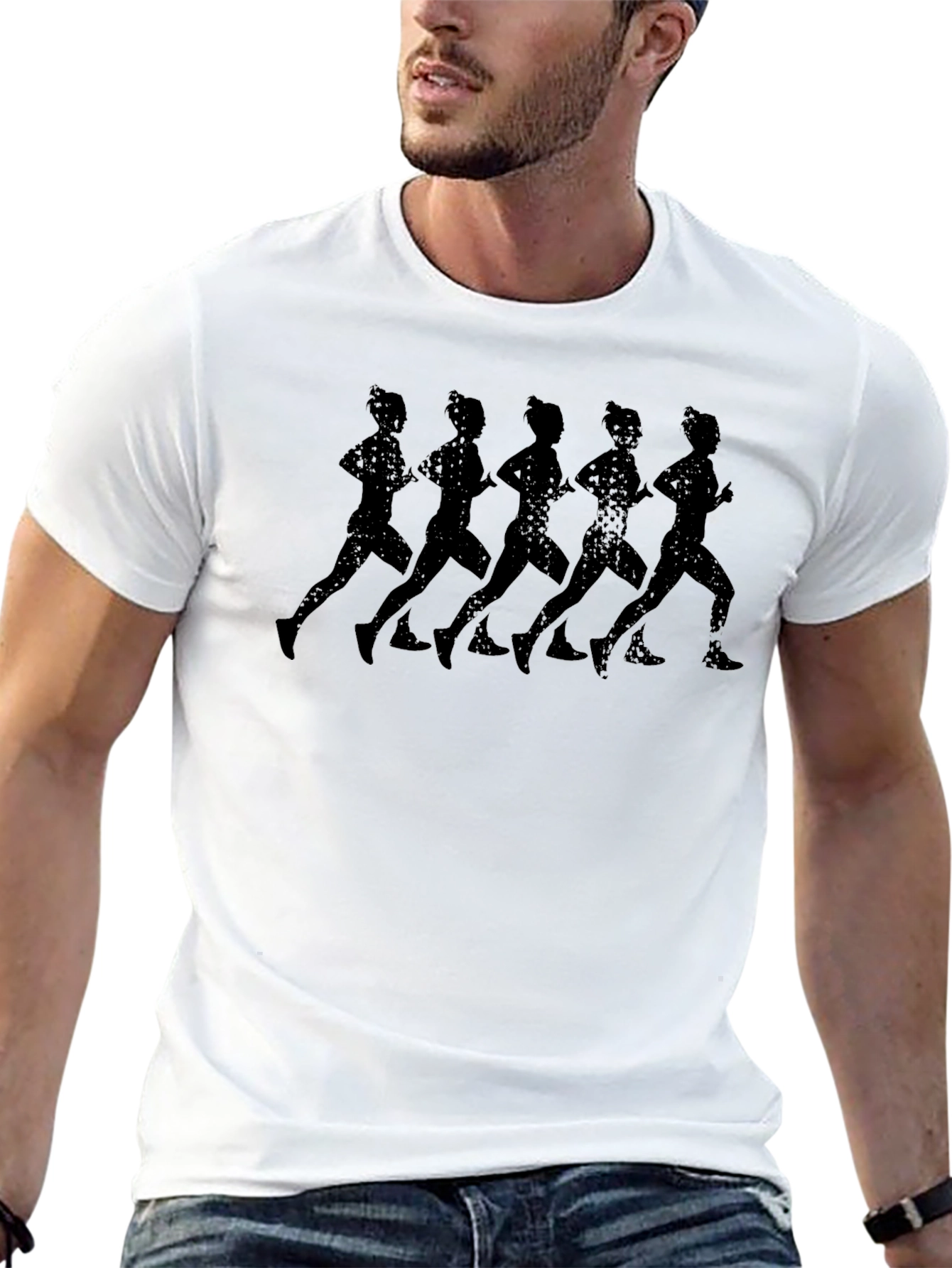 Runner Silhouette Graphic Tee - Black Unisex T-Shirt