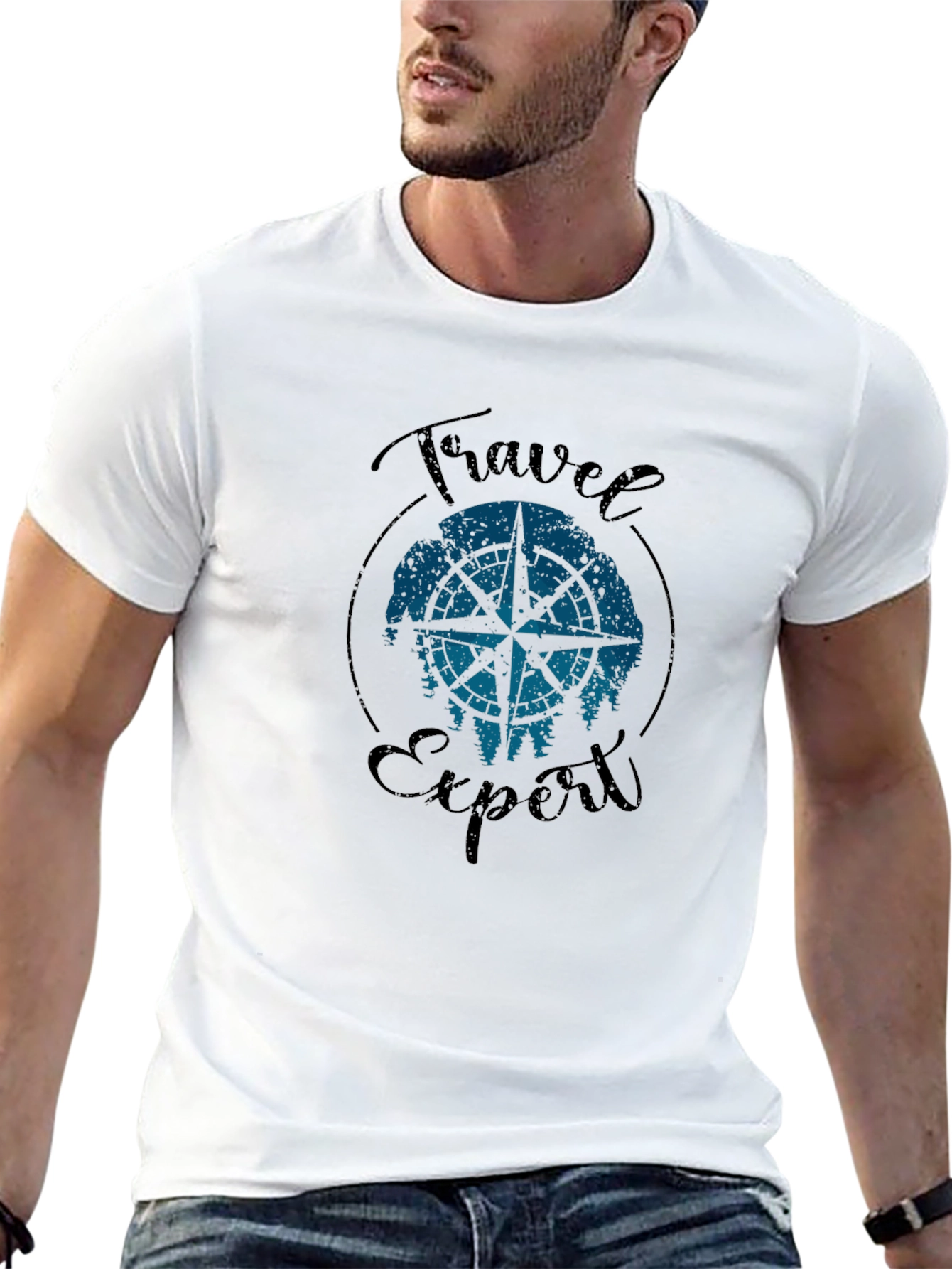 Travel Expert Graphic T-Shirt - Compass Design
