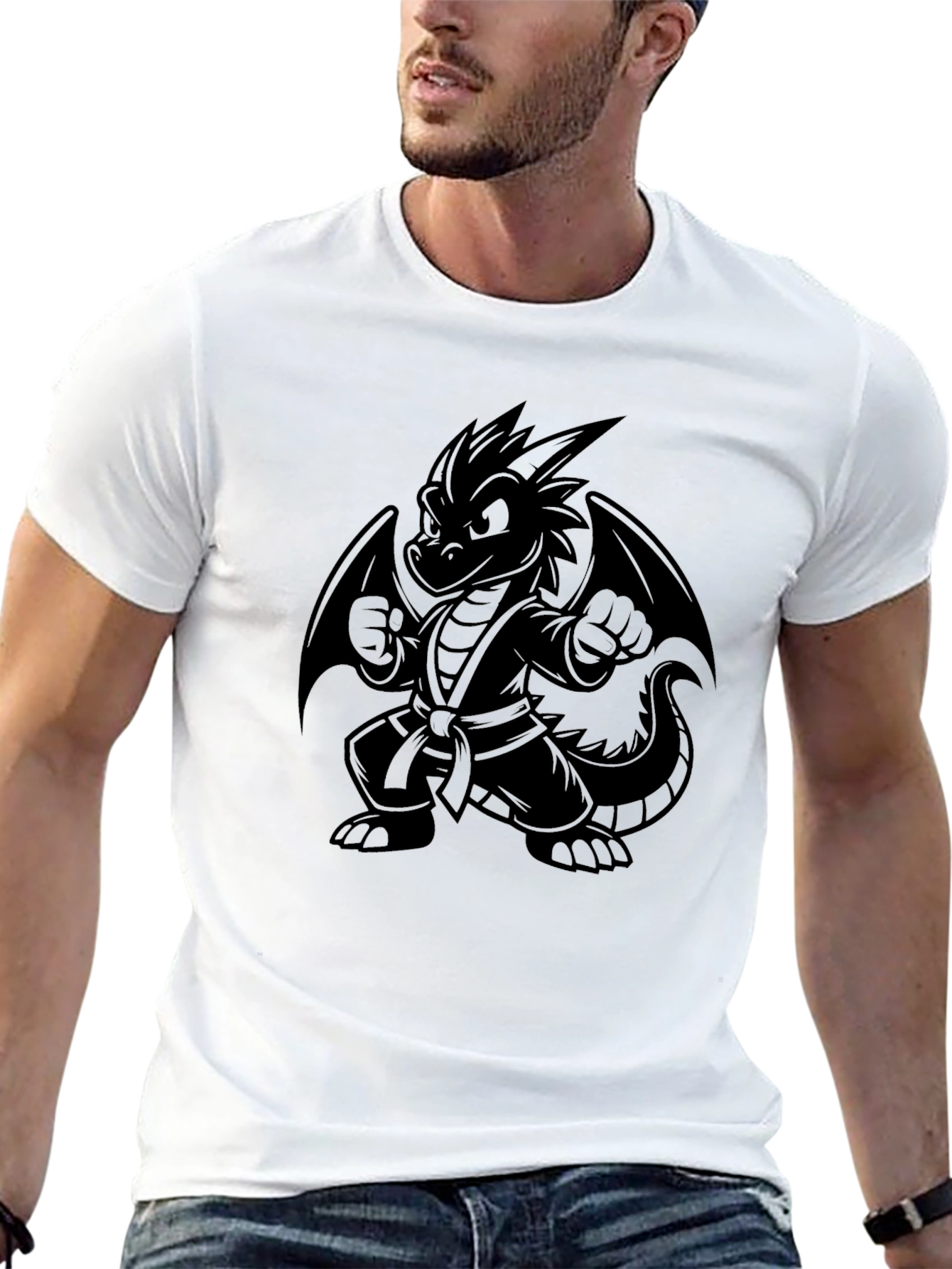 Martial Arts Dragon T-Shirt - Black Karate Kid Dragon