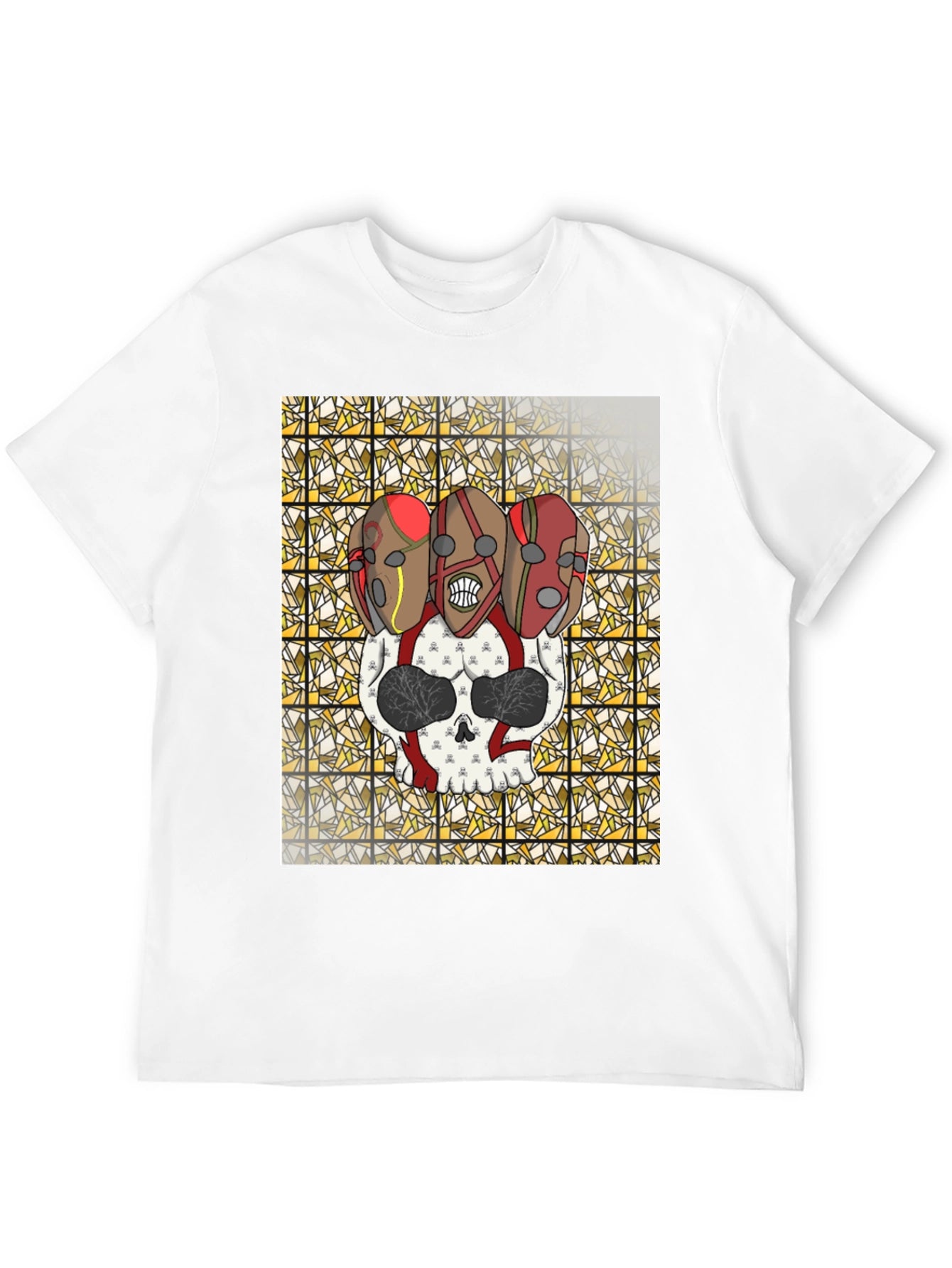 Skull & Mask Graphic Tee - Black T-Shirt