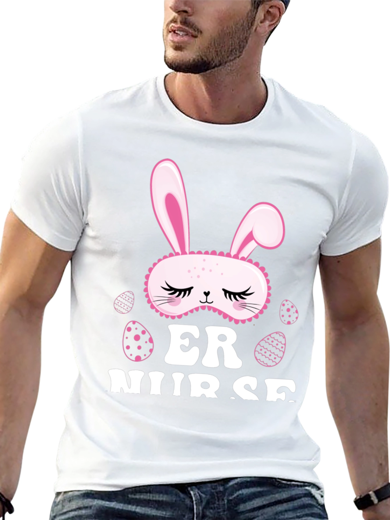 Easter ER Nurse T-Shirt - Bunny Mask Design